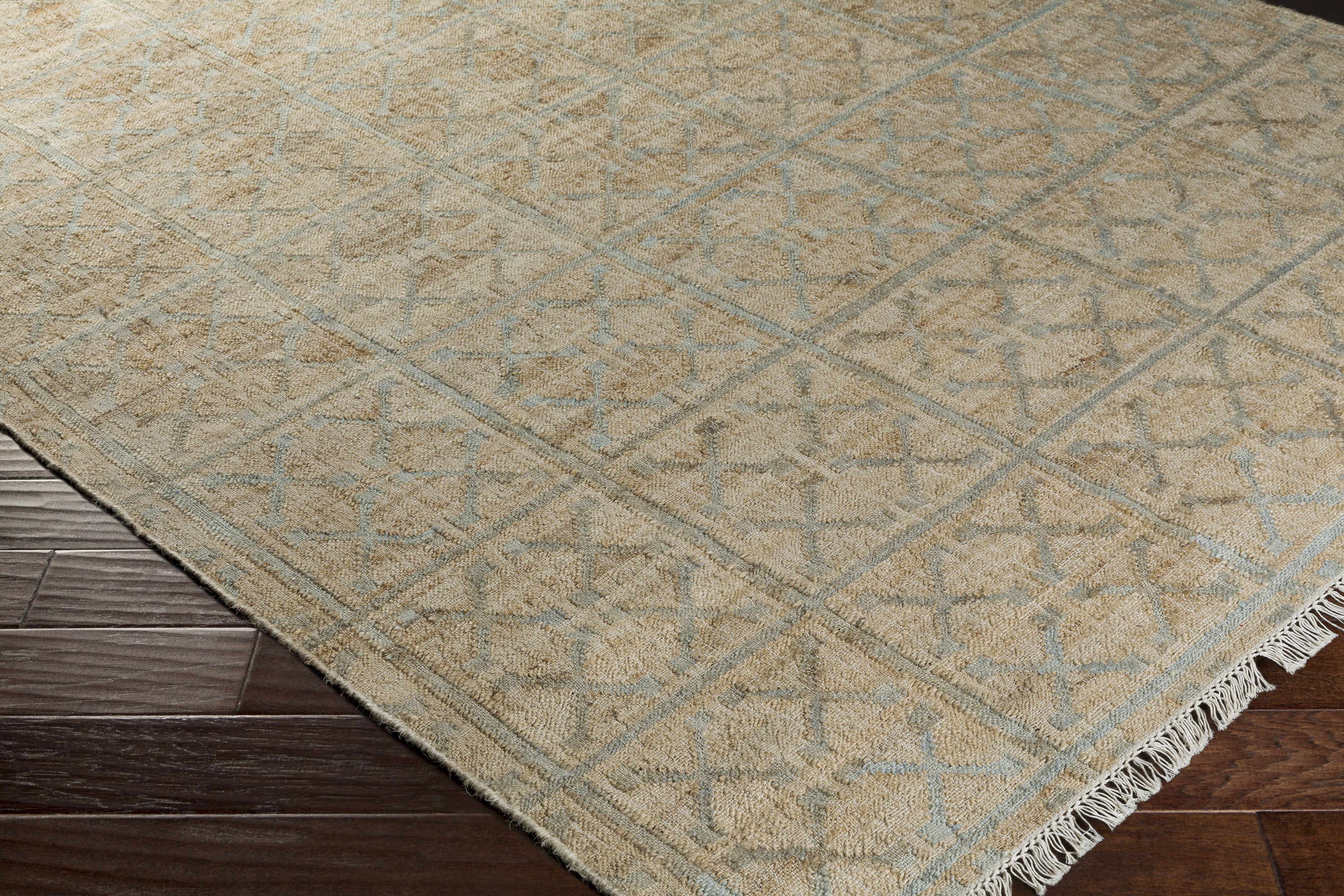 Rice Dusty Sage Fringed Jute Carpet - Image 6