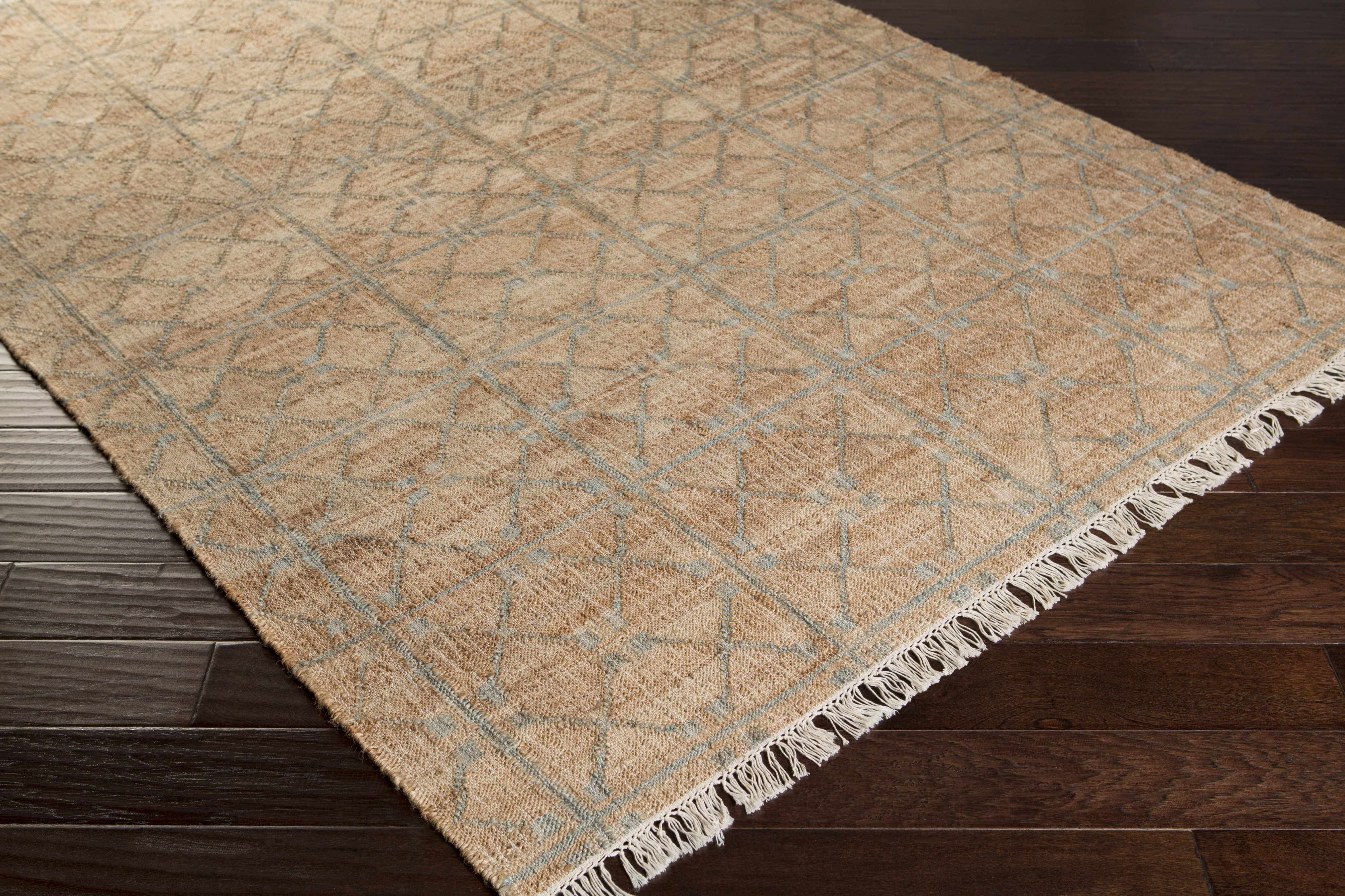 Rice Dusty Sage Fringed Jute Carpet - Image 7