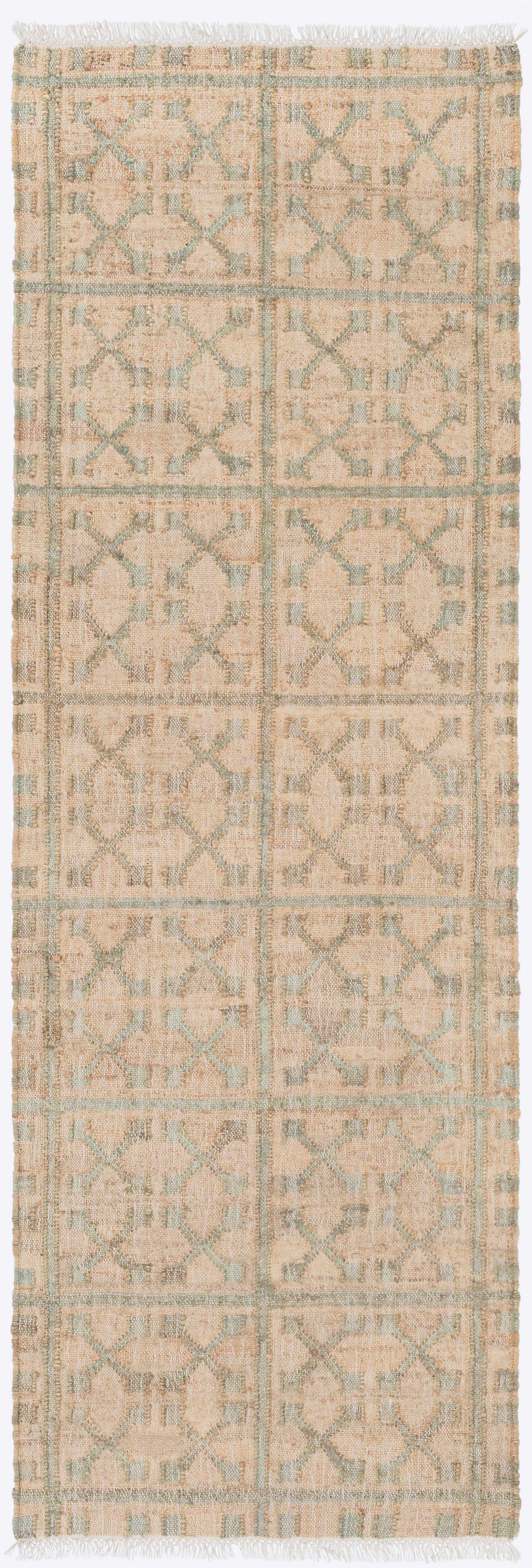 Rice Dusty Sage Fringed Jute Carpet - Image 8