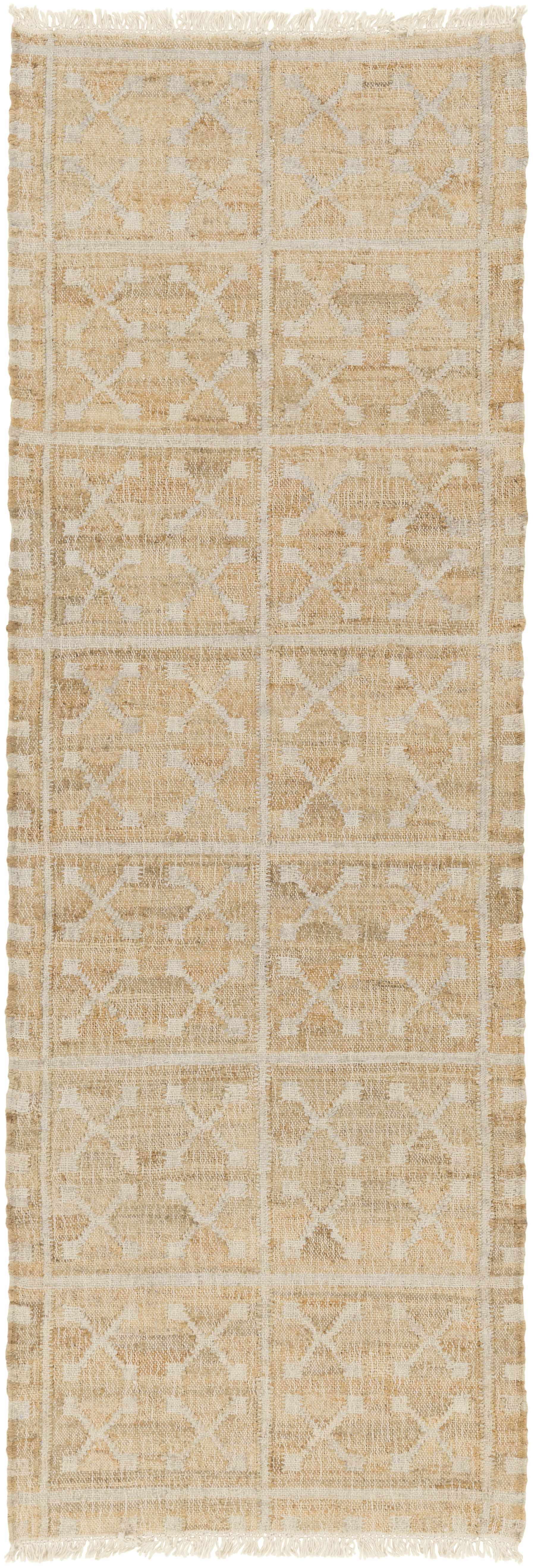 Rice Handcrafted Fringed Jute Carpet - Image 10