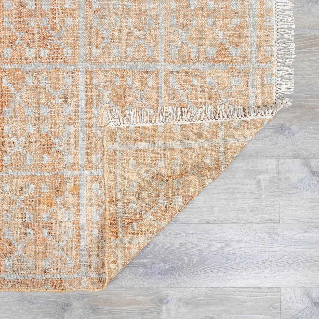 Rice Handcrafted Fringed Jute Carpet - Image 5