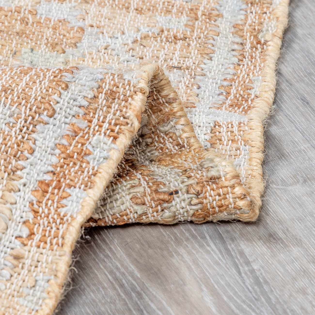 Rice Handcrafted Fringed Jute Carpet - Image 6