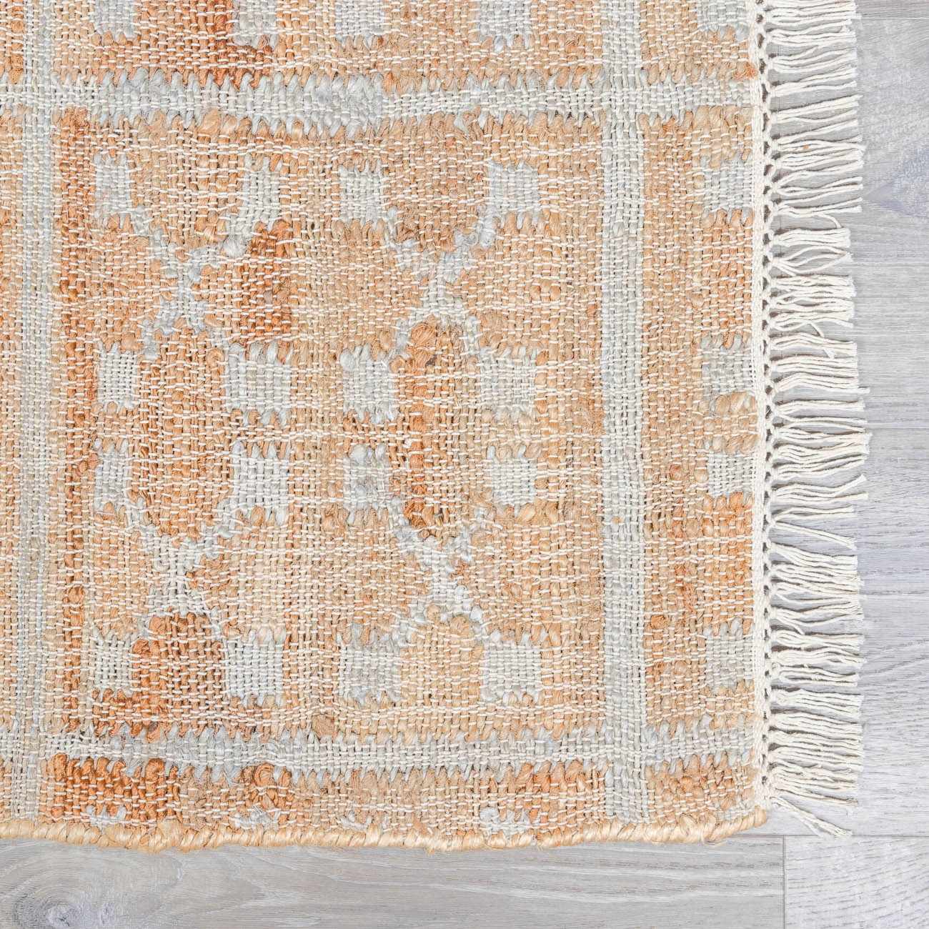 Rice Handcrafted Fringed Jute Carpet - Image 7