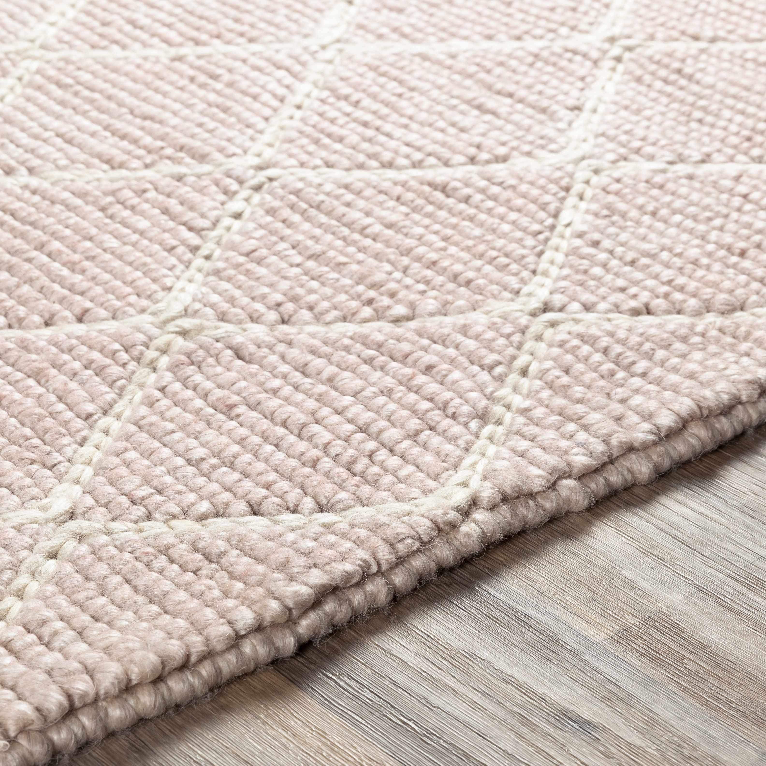 Riceville Pink Trellis Wool&Viscose Rug - Clearance - Image 3