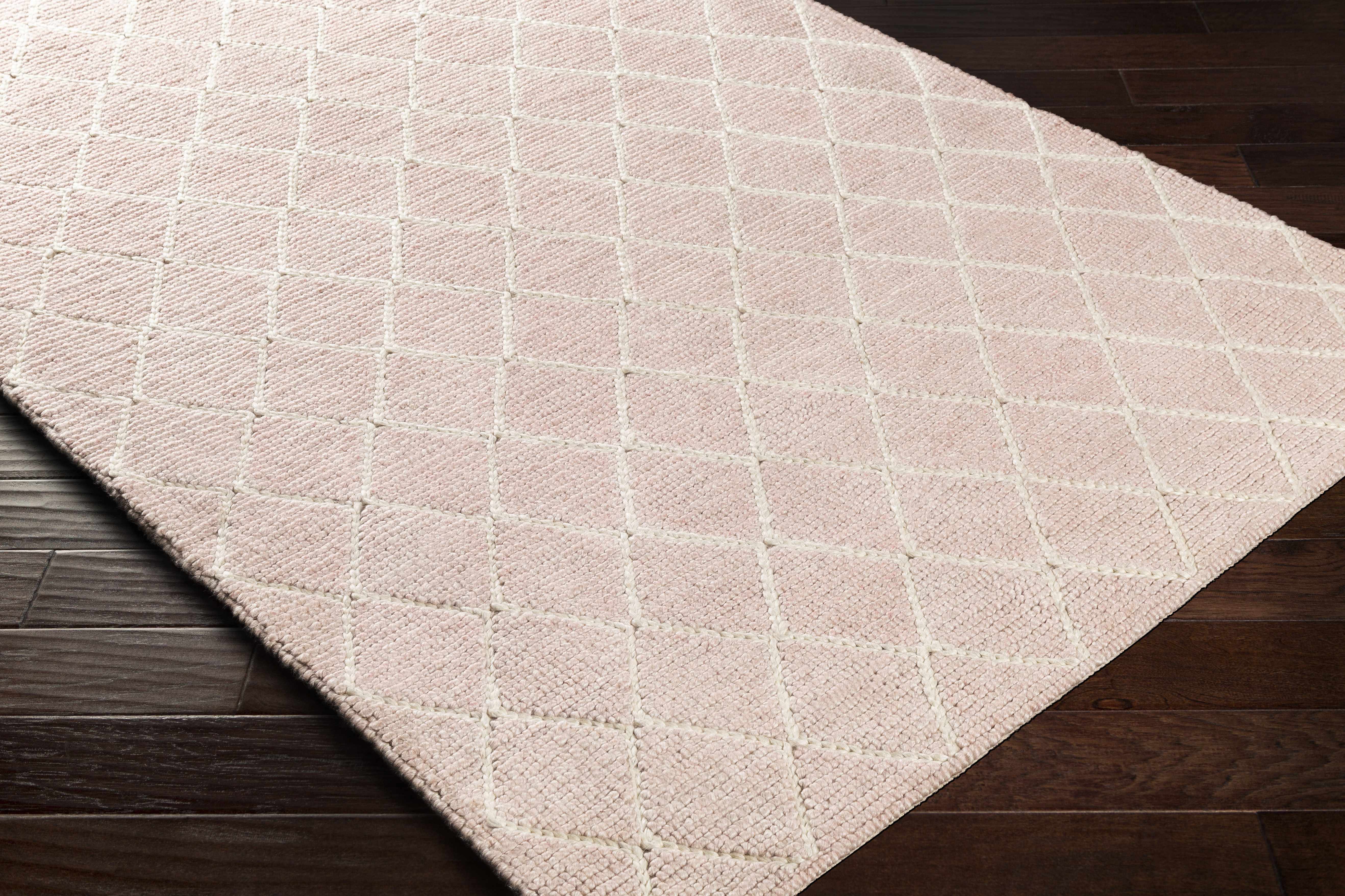 Riceville Pink Trellis Wool&Viscose Rug - Clearance - Image 4