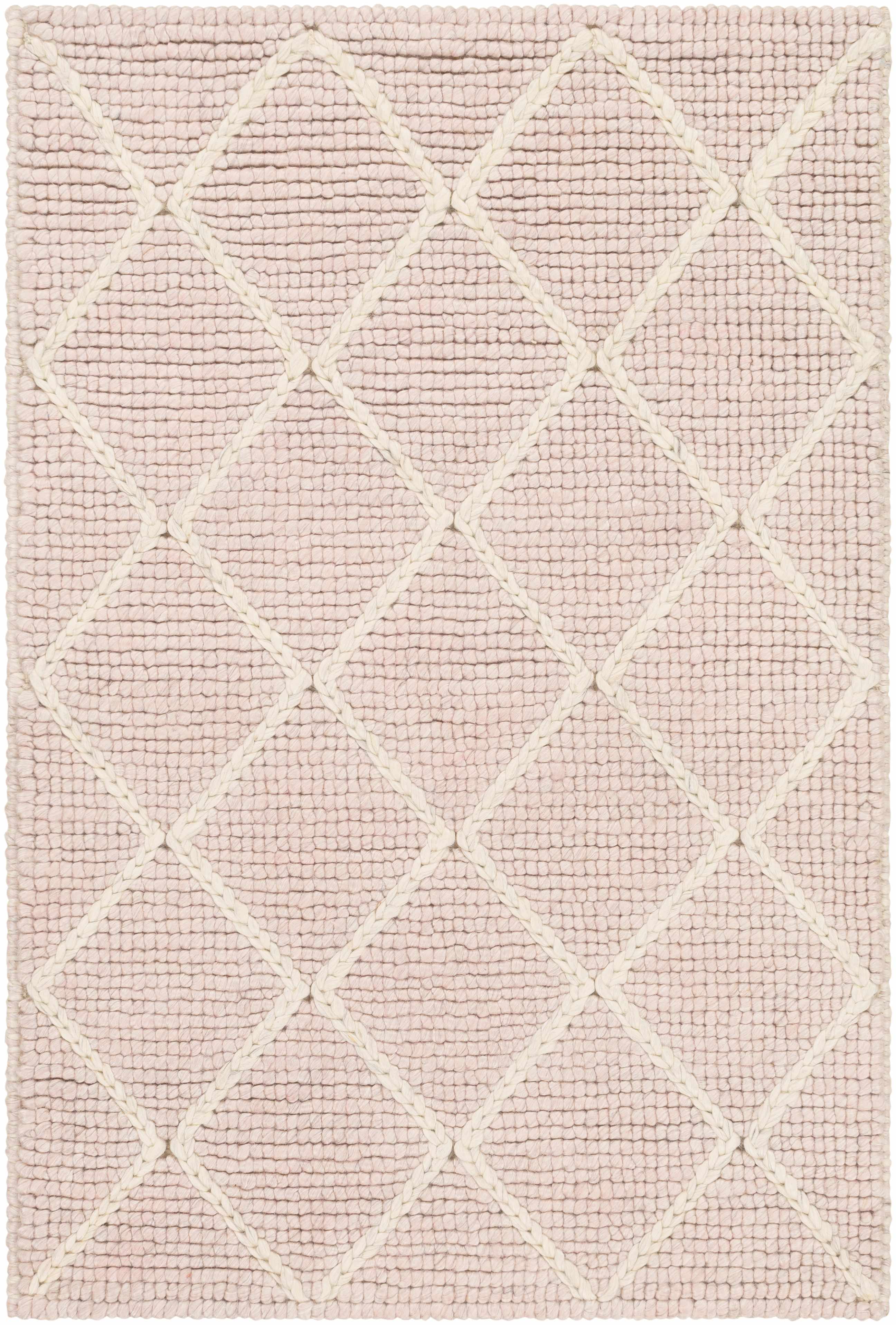 Riceville Pink Trellis Wool&Viscose Rug - Clearance - Image 8
