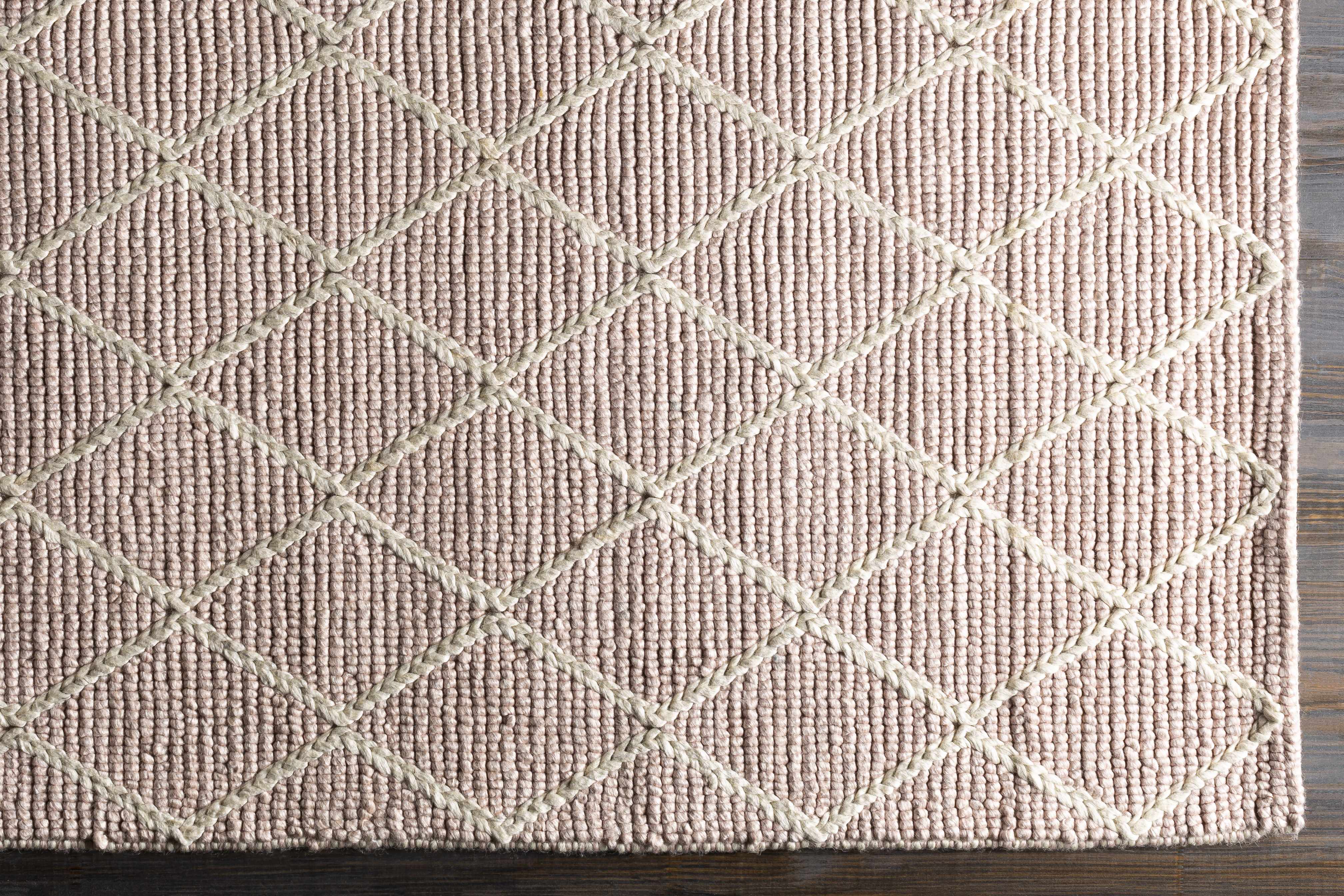 Riceville Pink Trellis Wool&Viscose Rug - Clearance - Image 9