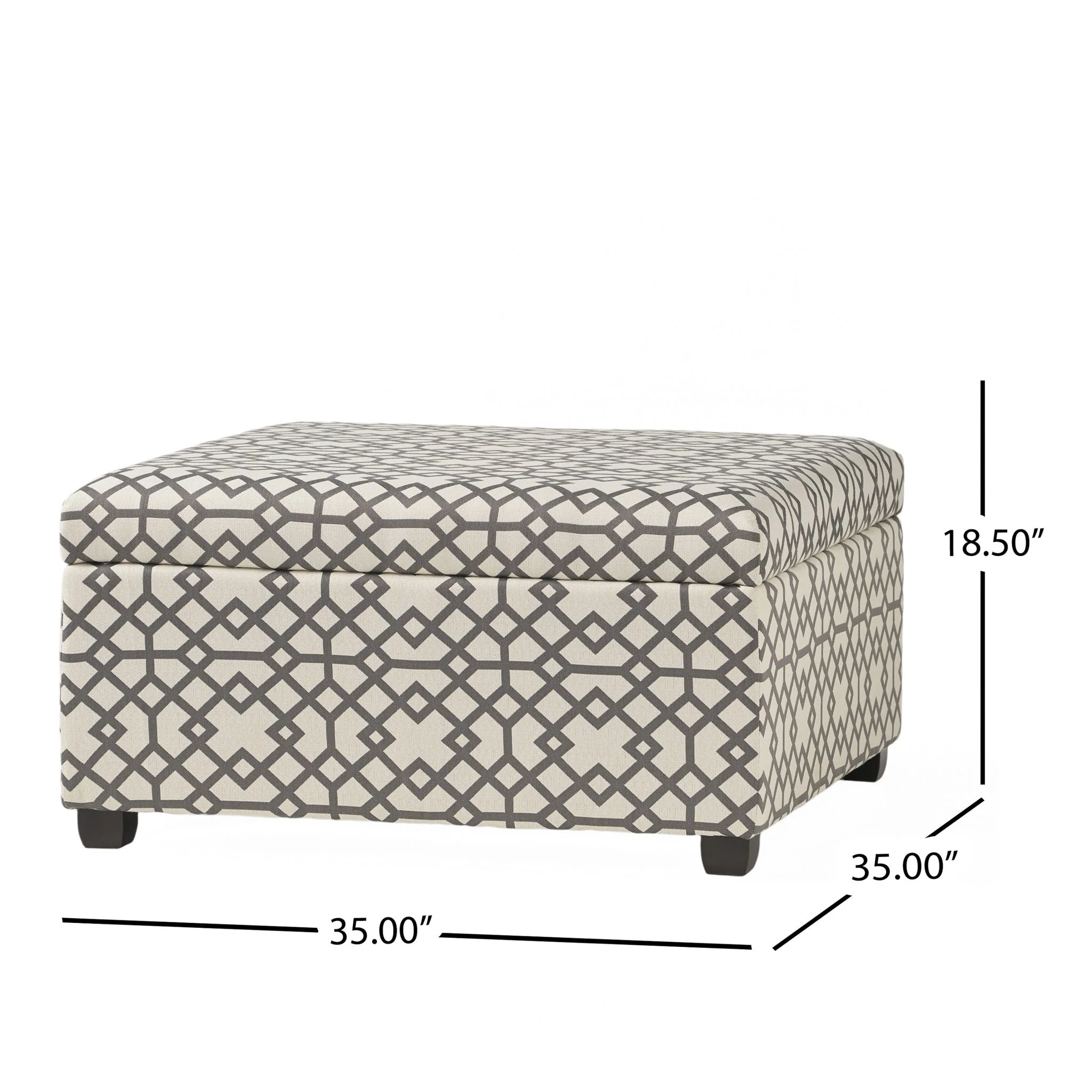 Richmond Storage Ottoman With Unique Pattern And Ample Storage - Gray - Image 3