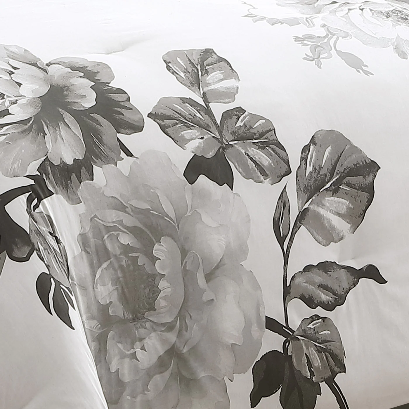 Ridgely 7 Pc Watercolor Black and White Floral Comforter Set - Image 6