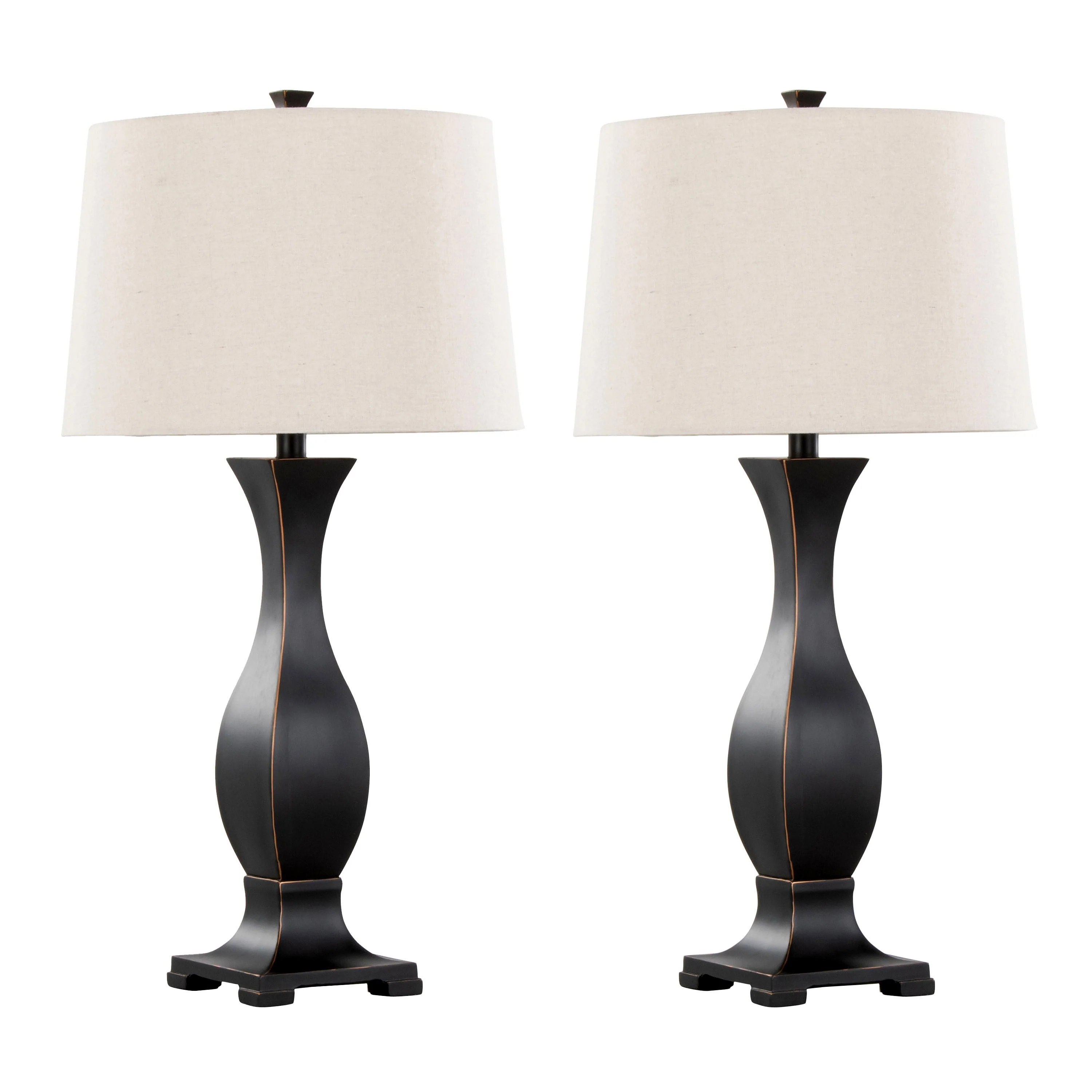 Riley 29" Contemporary Polyresin Table Lamp Set in Oil Rubbed Bronze