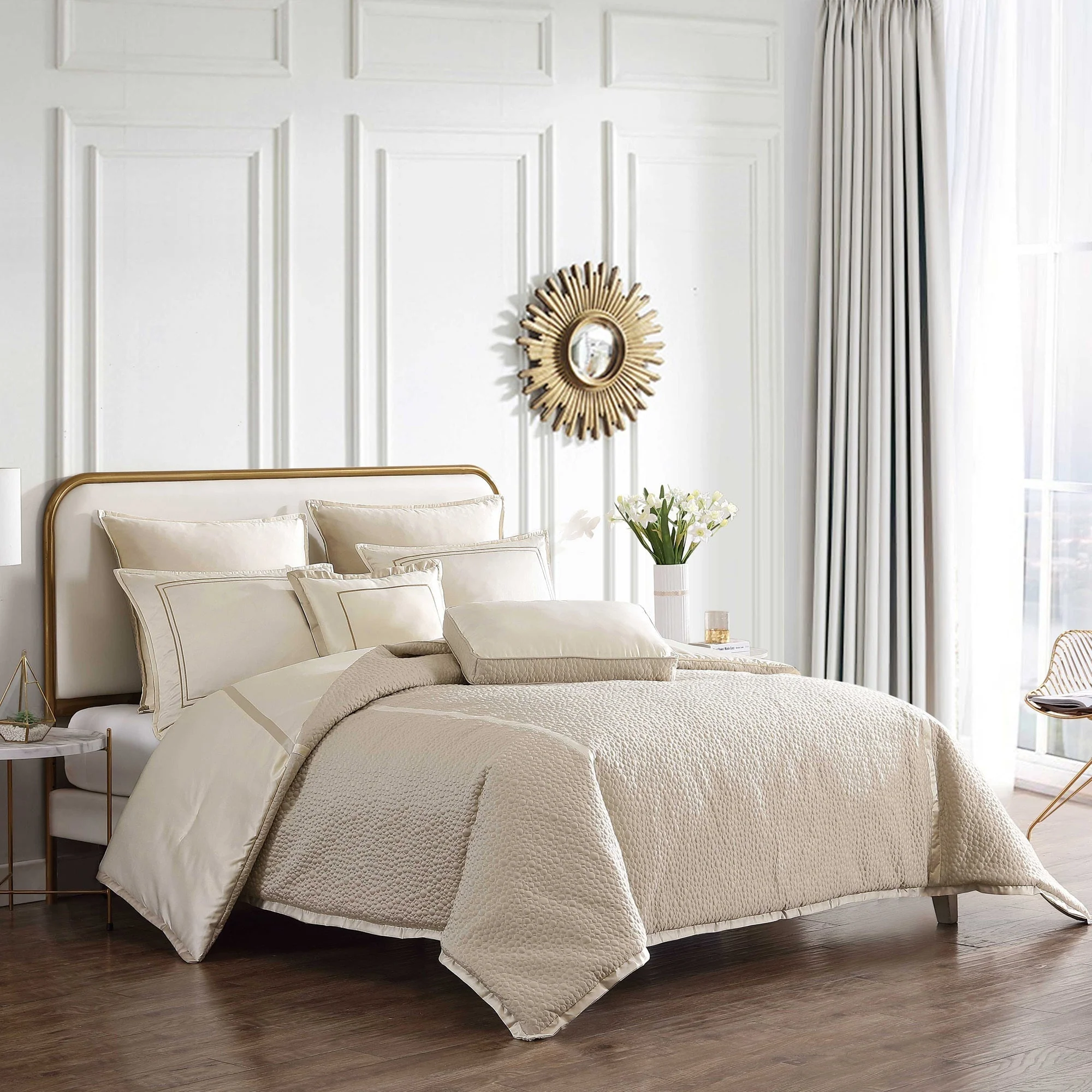 Rings 7 PC Reversible Matte Satin Comforter Set