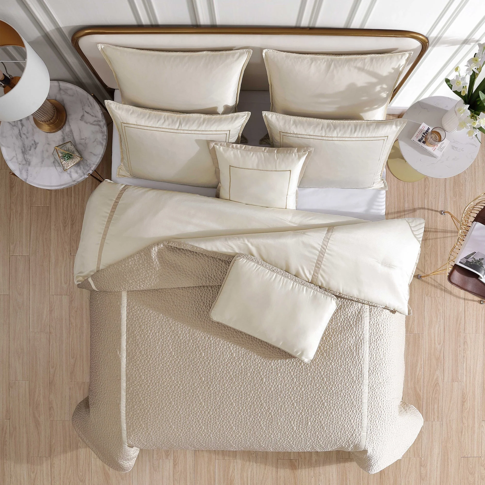 Rings 7 PC Reversible Matte Satin Comforter Set - Image 7