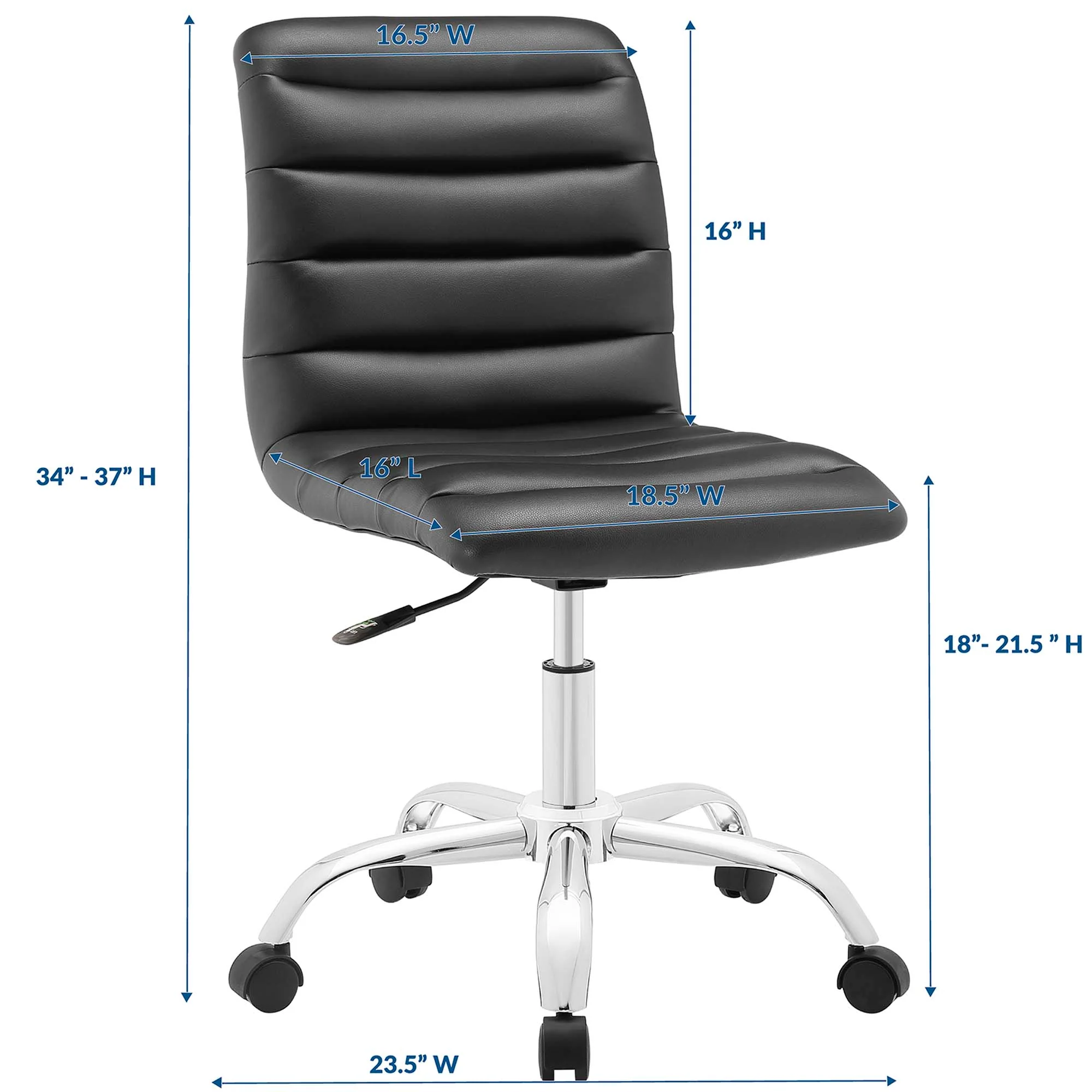 Ripple Armless Mid Back Vinyl Office Chair by Modway - Image 15