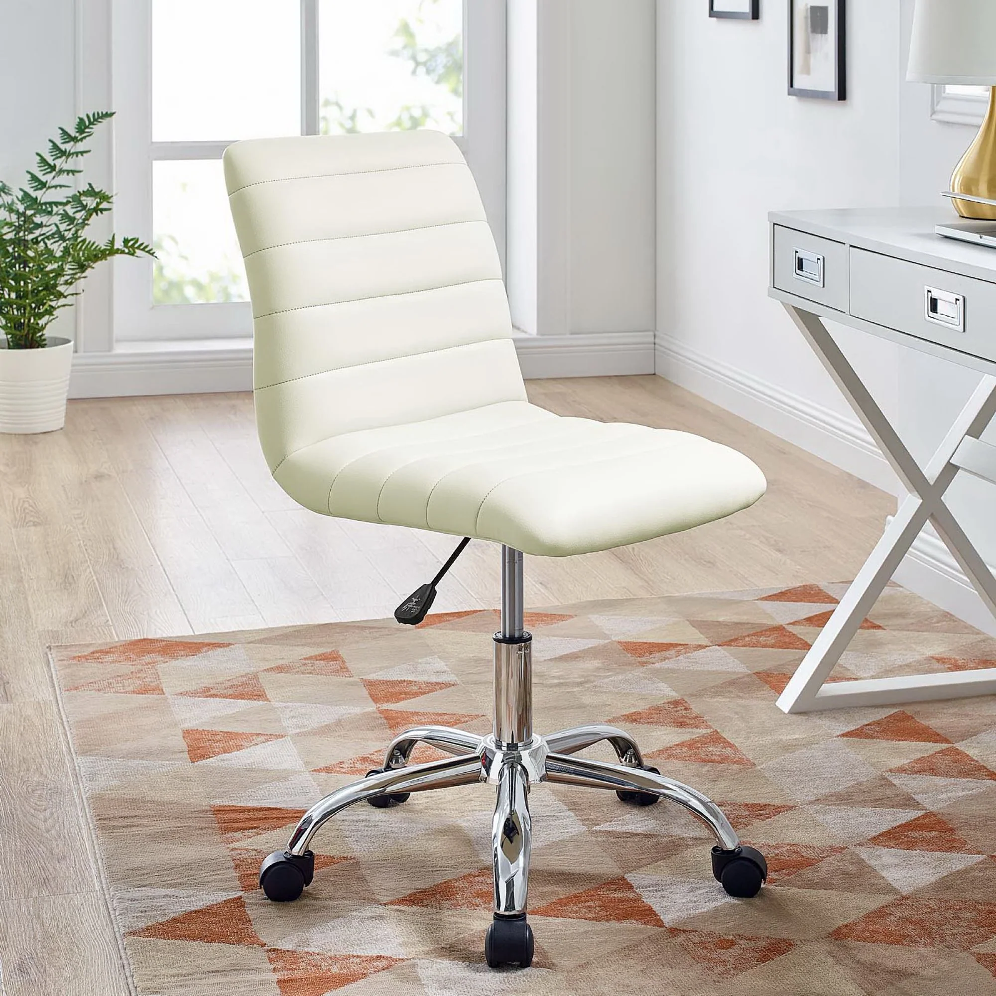 Ripple Armless Mid Back Vinyl Office Chair by Modway - Image 7