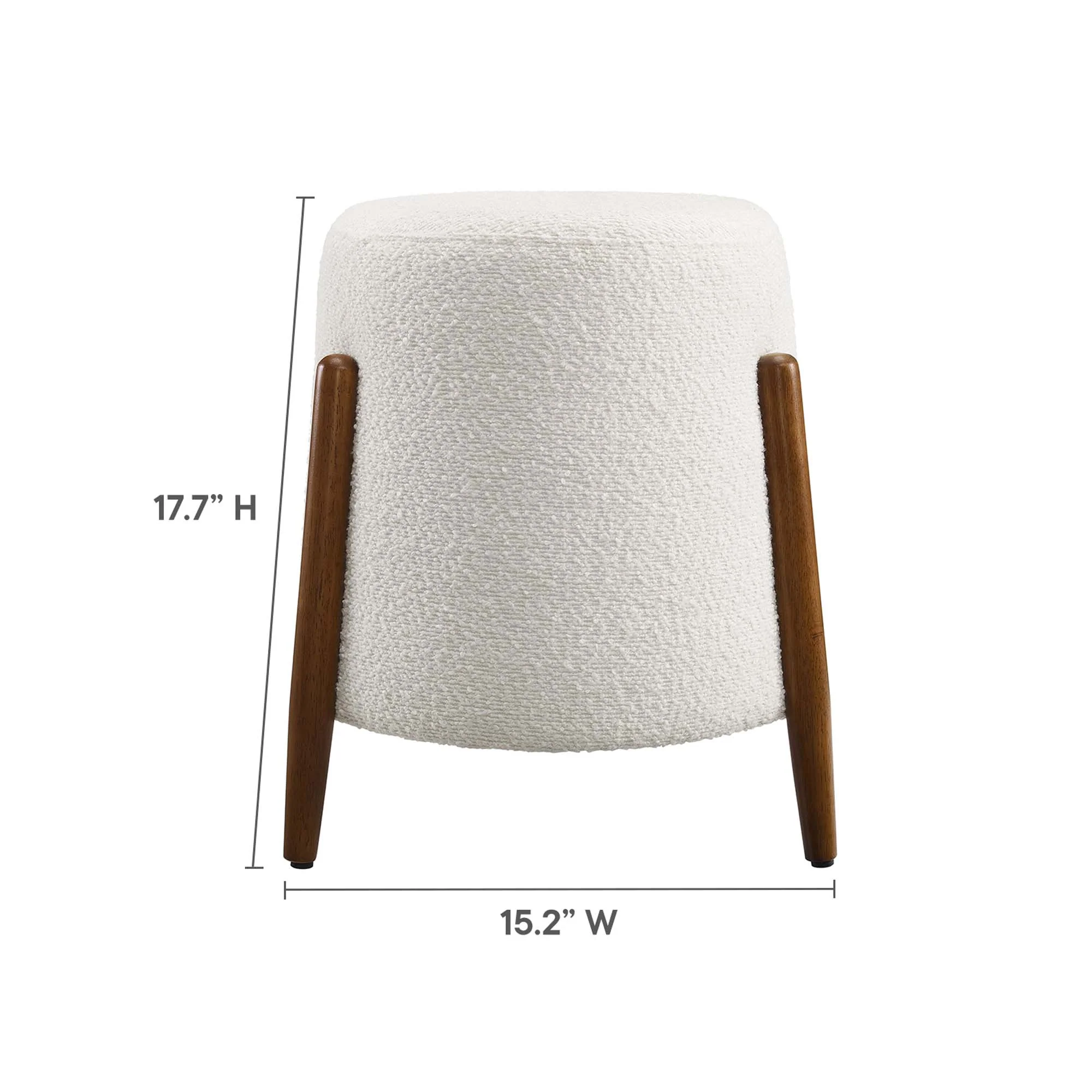 Riven Upholstered Boucle Fabric Ottoman by Modway - Image 3