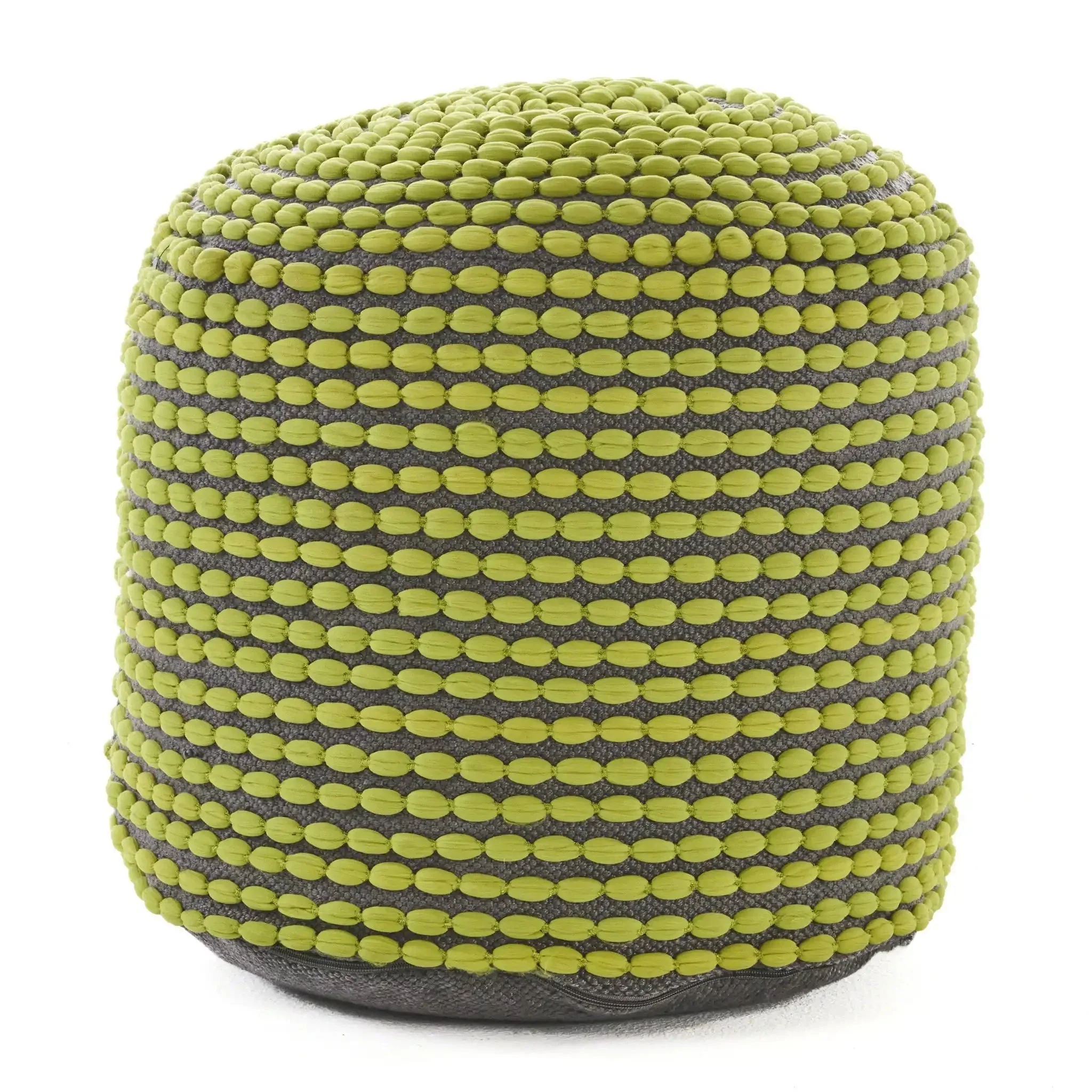 River Handcrafted Cylindrical Pouf in Water Resistant Fabric - Image 11