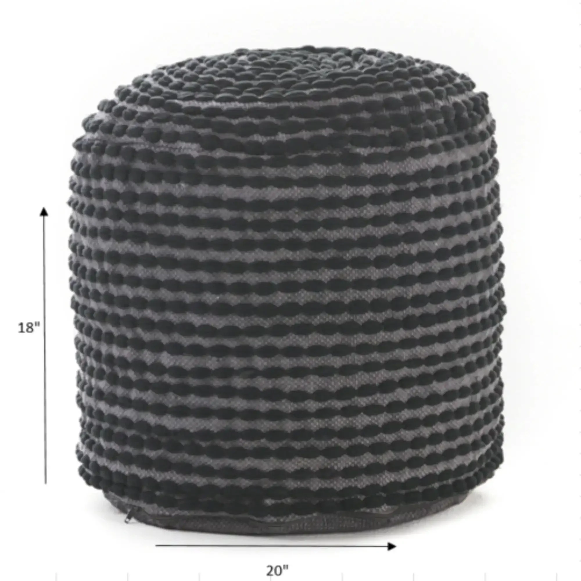 River Handcrafted Cylindrical Pouf in Water Resistant Fabric - Image 17