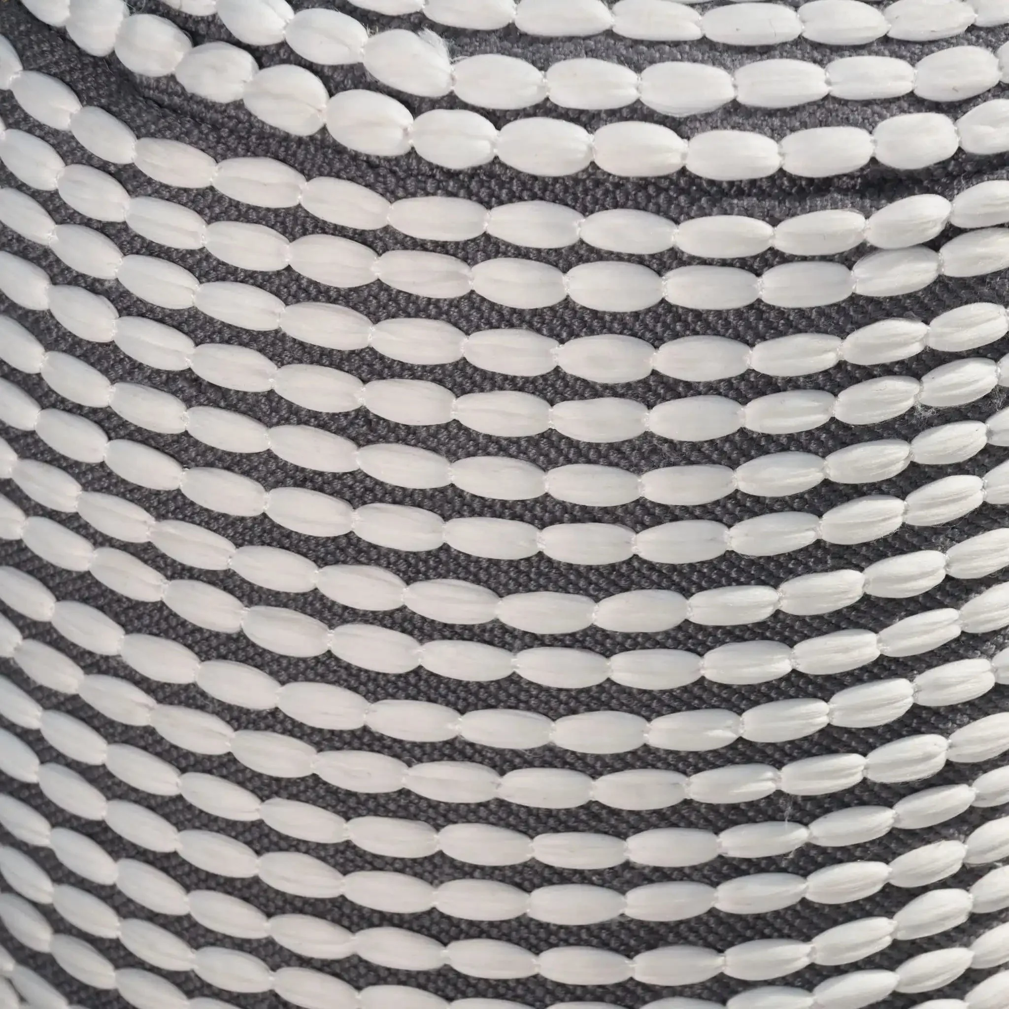 River Handcrafted Cylindrical Pouf in Water Resistant Fabric - Image 7