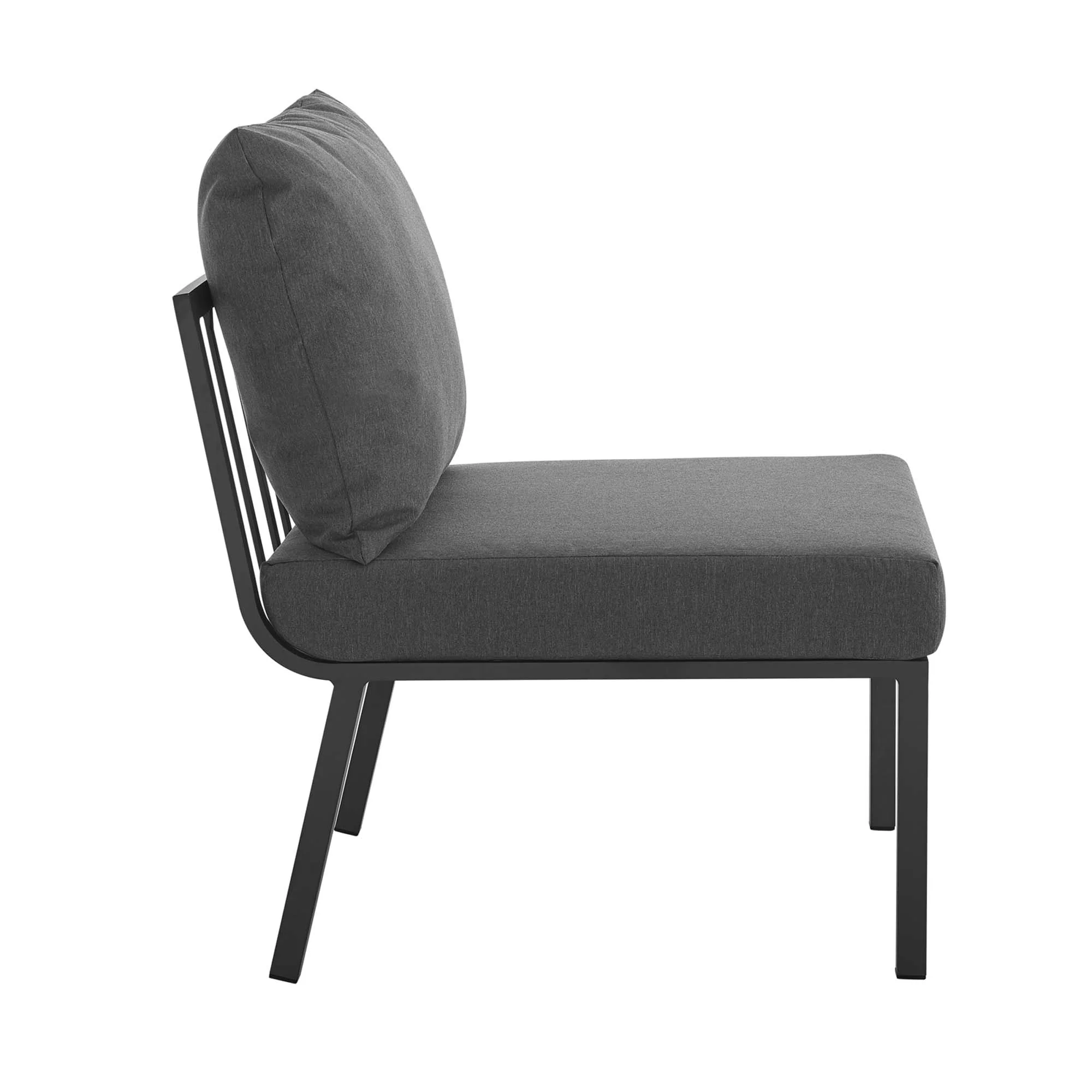 Riverside Outdoor Patio Aluminum Armless Chair by Modway - Image 2