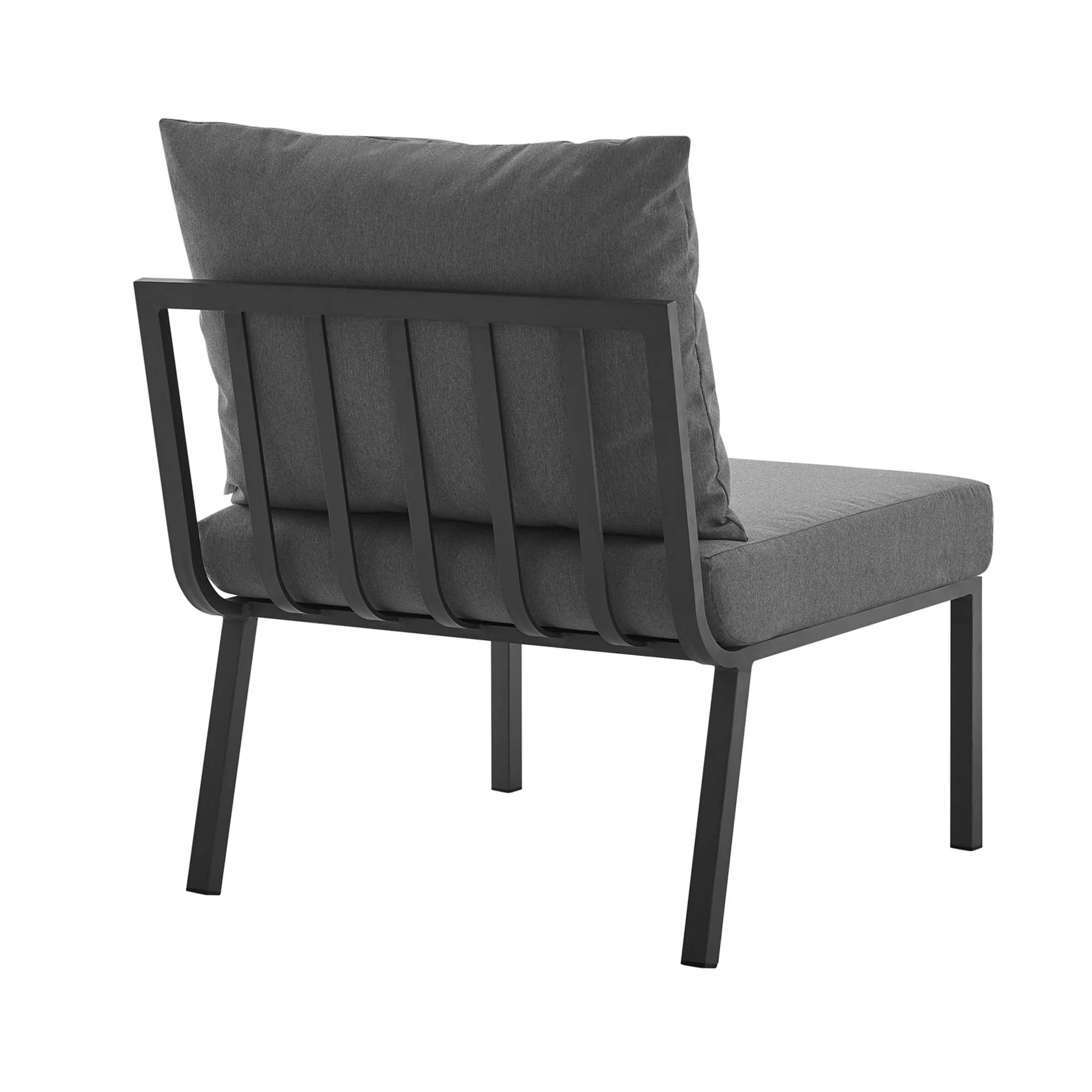 Riverside Outdoor Patio Aluminum Armless Chair by Modway - Image 3