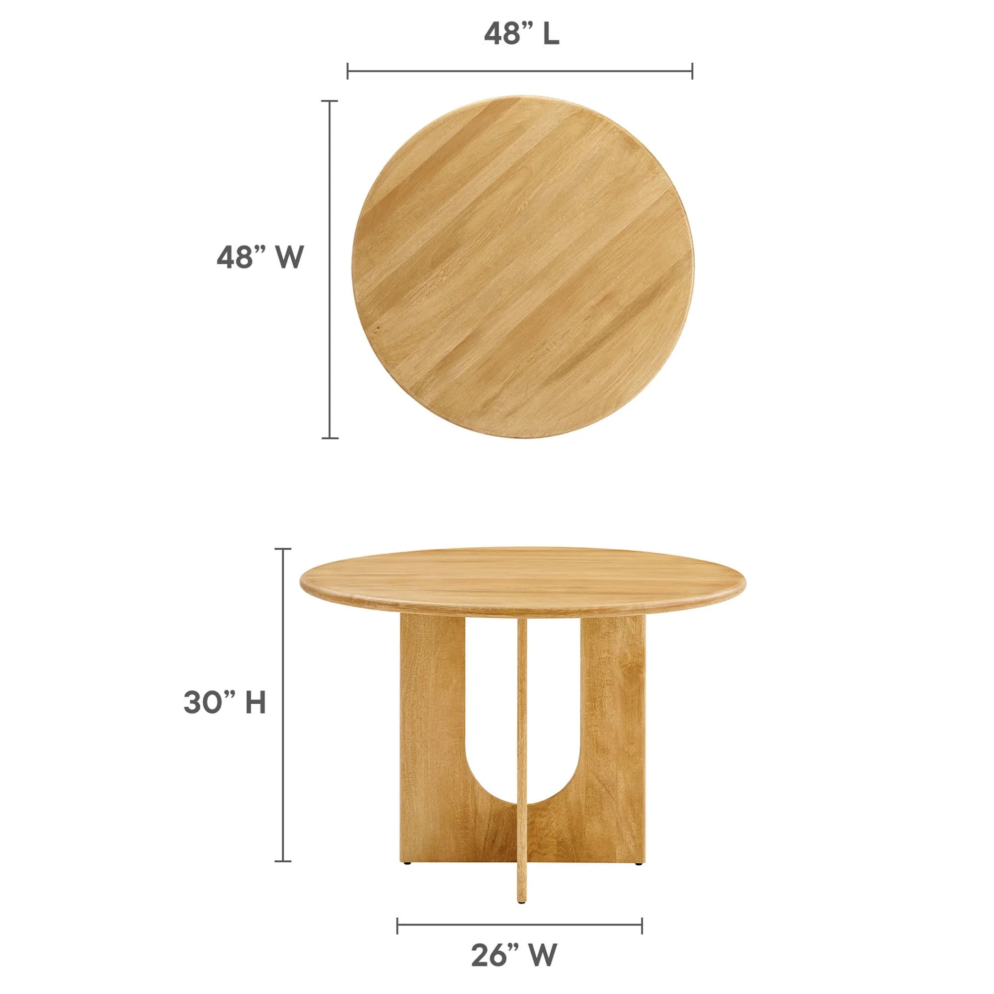 Rivian Round 48" Wood Dining Table by Modway - Image 12