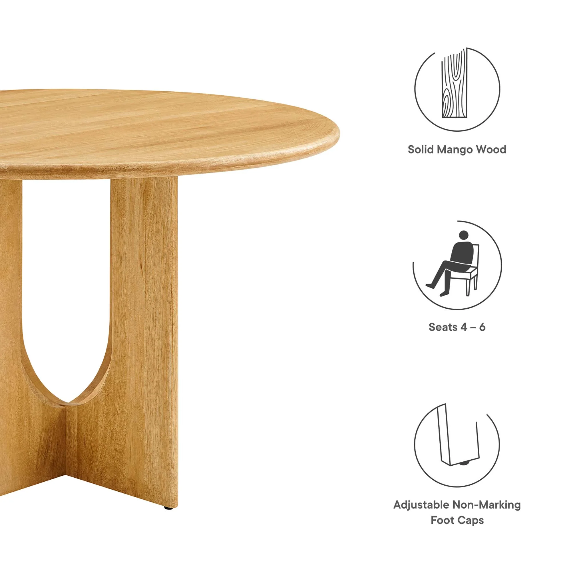 Rivian Round 48" Wood Dining Table by Modway - Image 13