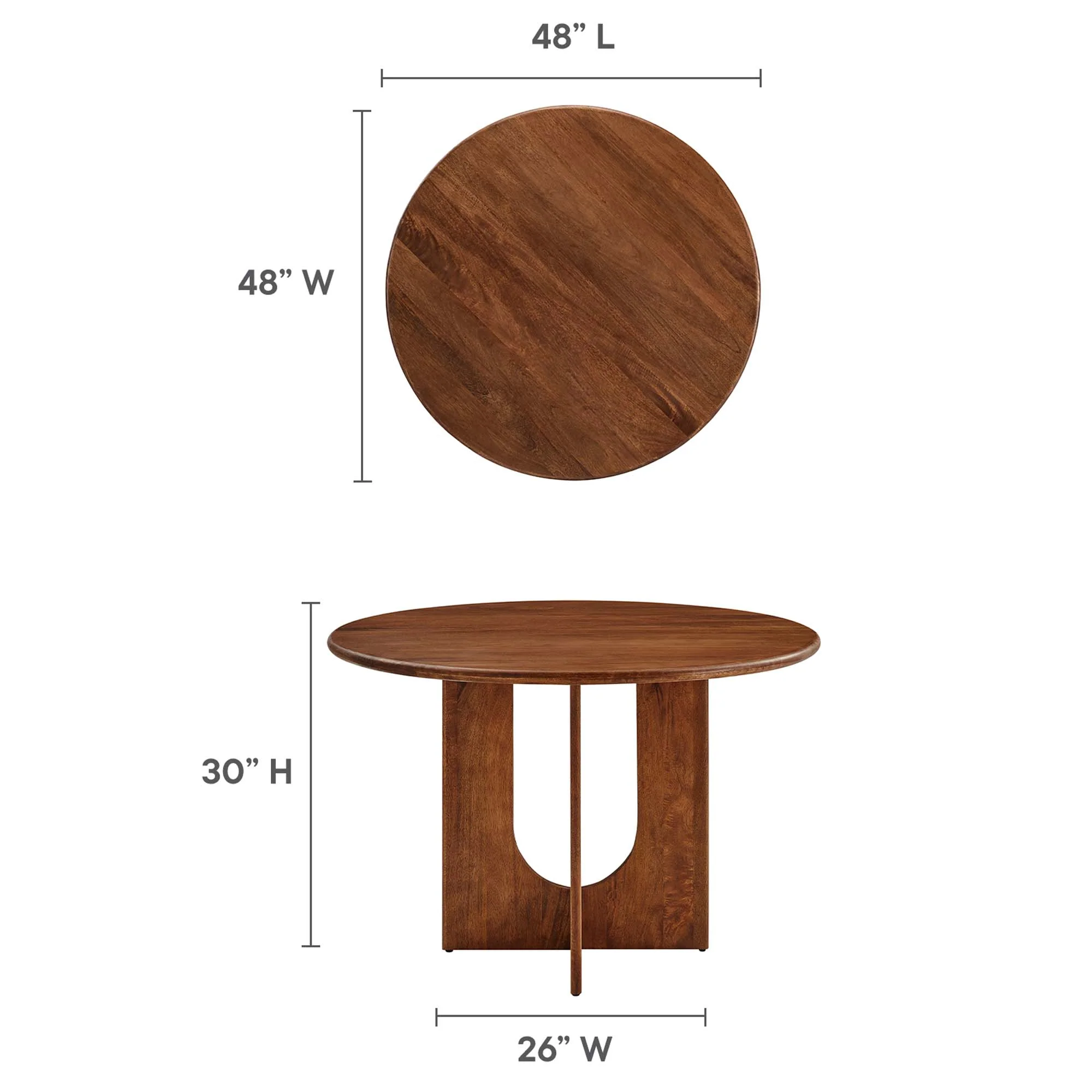 Rivian Round 48" Wood Dining Table by Modway - Image 3