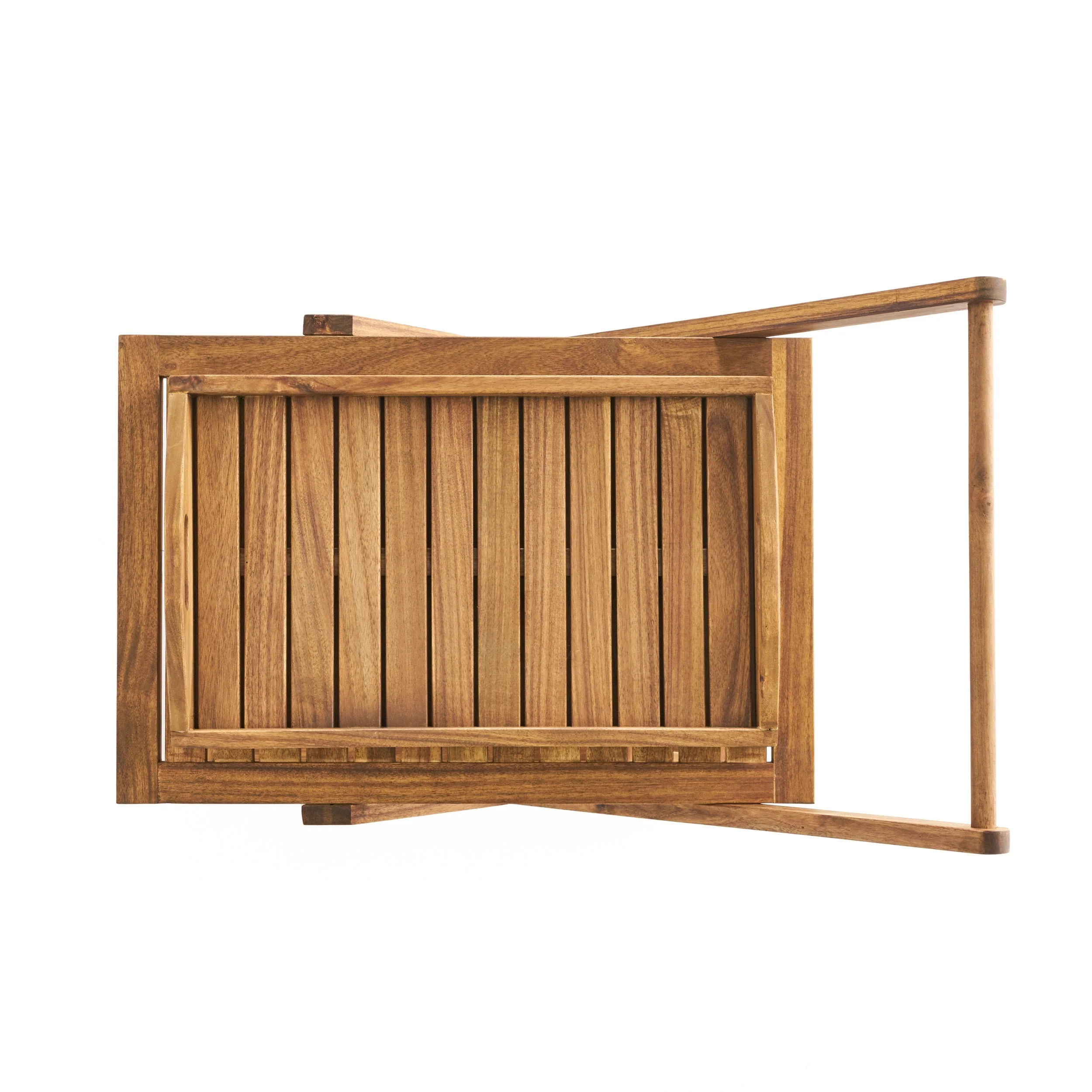 Riviera Bar Cart Natural Stained Acacia Wood Mobile Bar Cart - Image 10