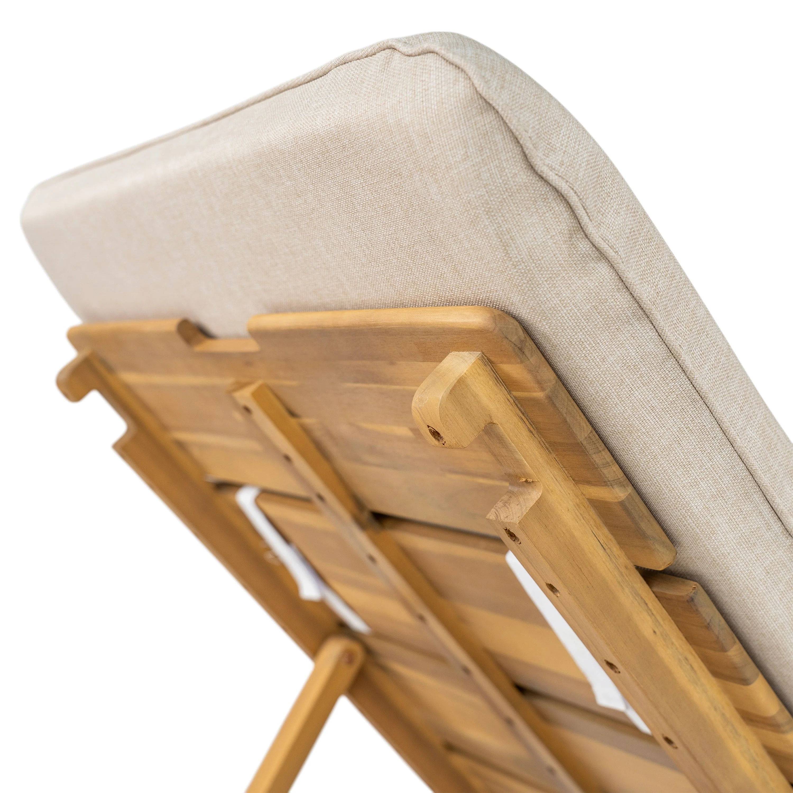 Riviera Outdoor Chaise Lounge with Wheels, Acacia Wood Frame (Set of 2) - Image 18