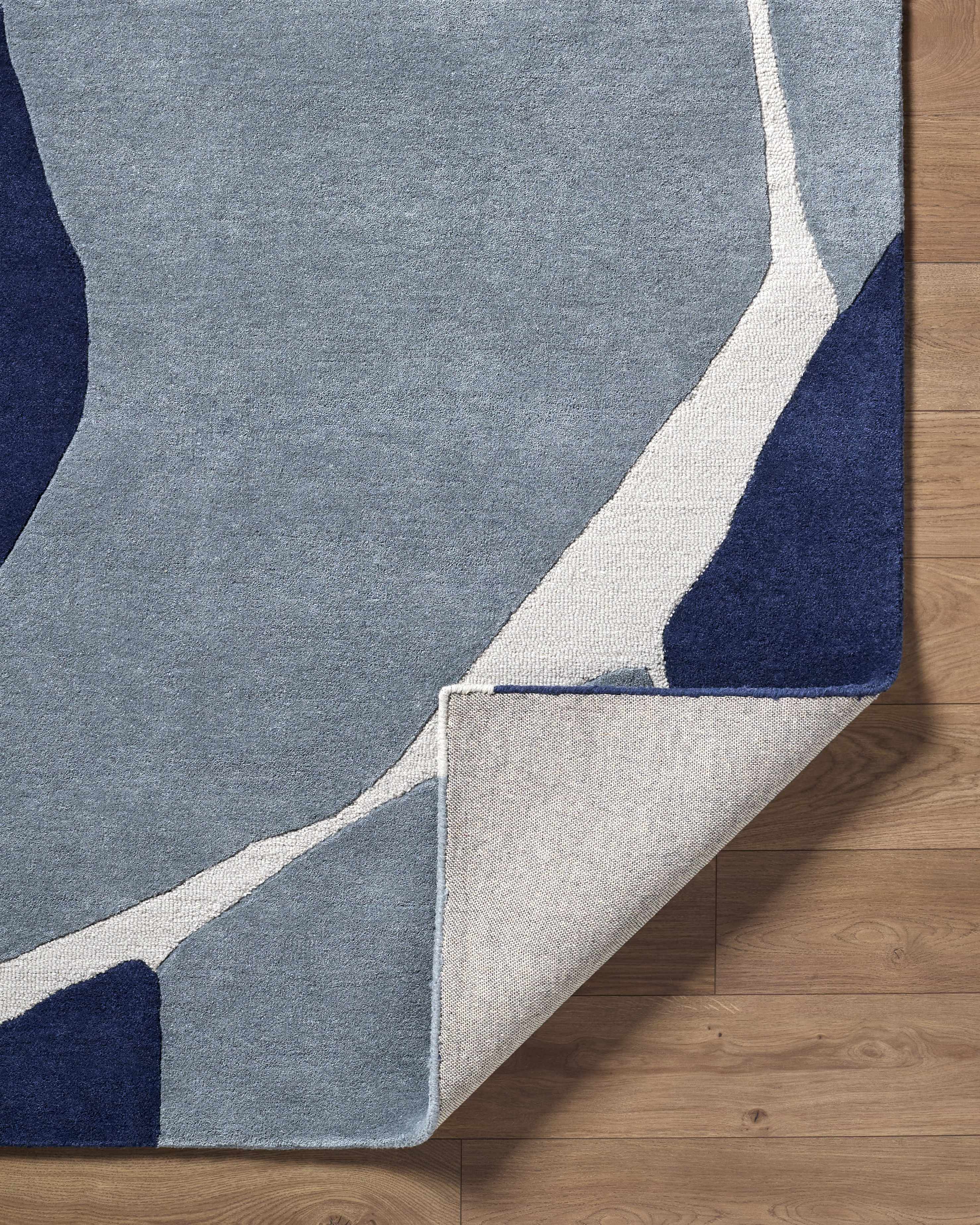 Robbins Modern Blue Wool Rug - Image 10
