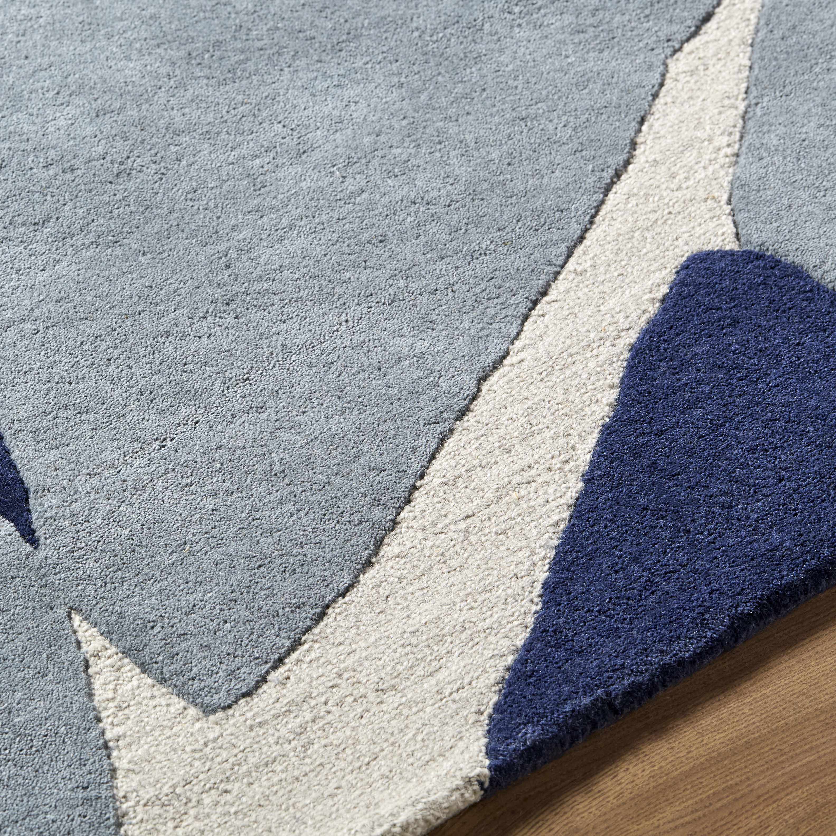 Robbins Modern Blue Wool Rug - Image 11