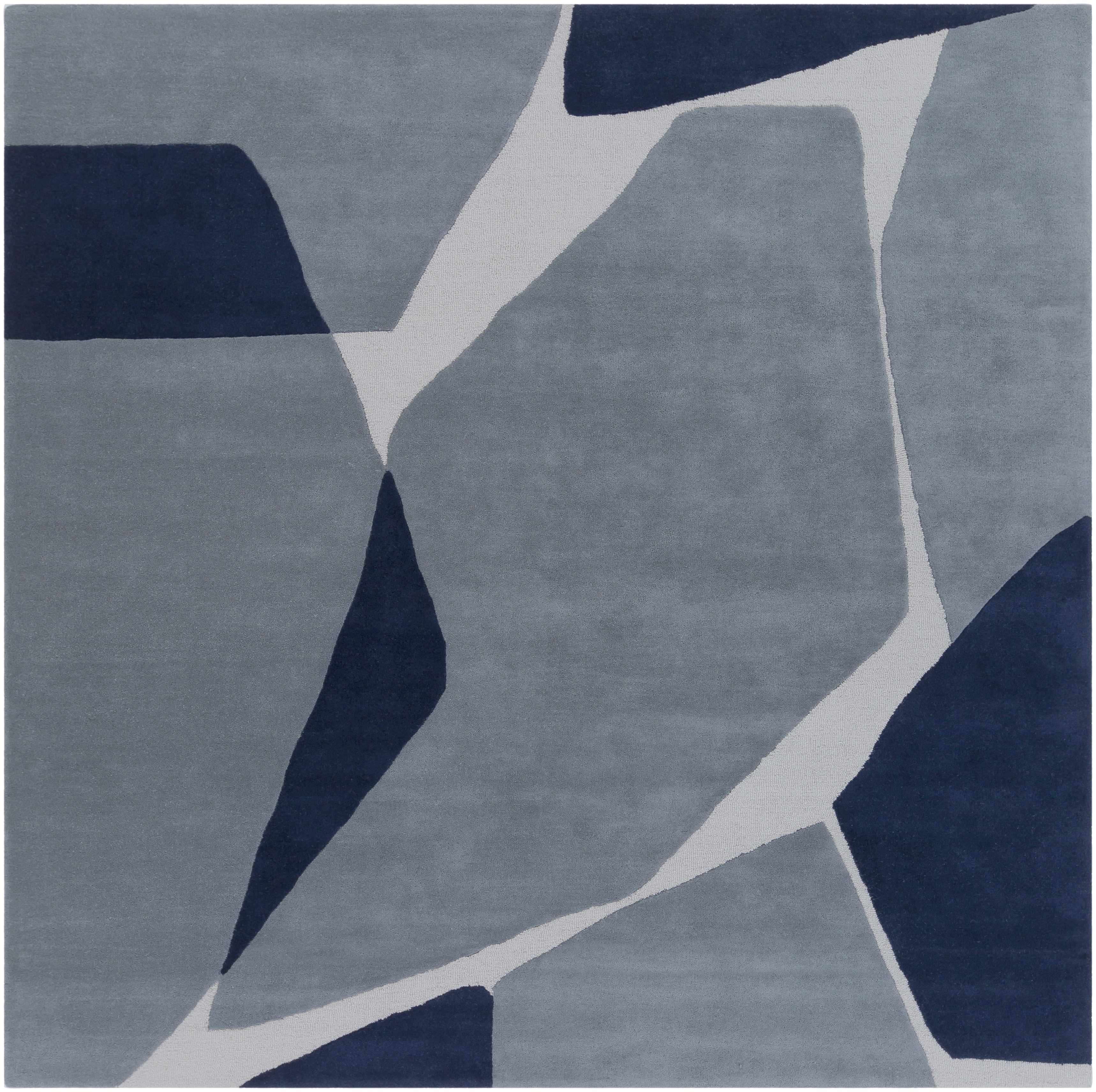 Robbins Modern Blue Wool Rug - Image 4