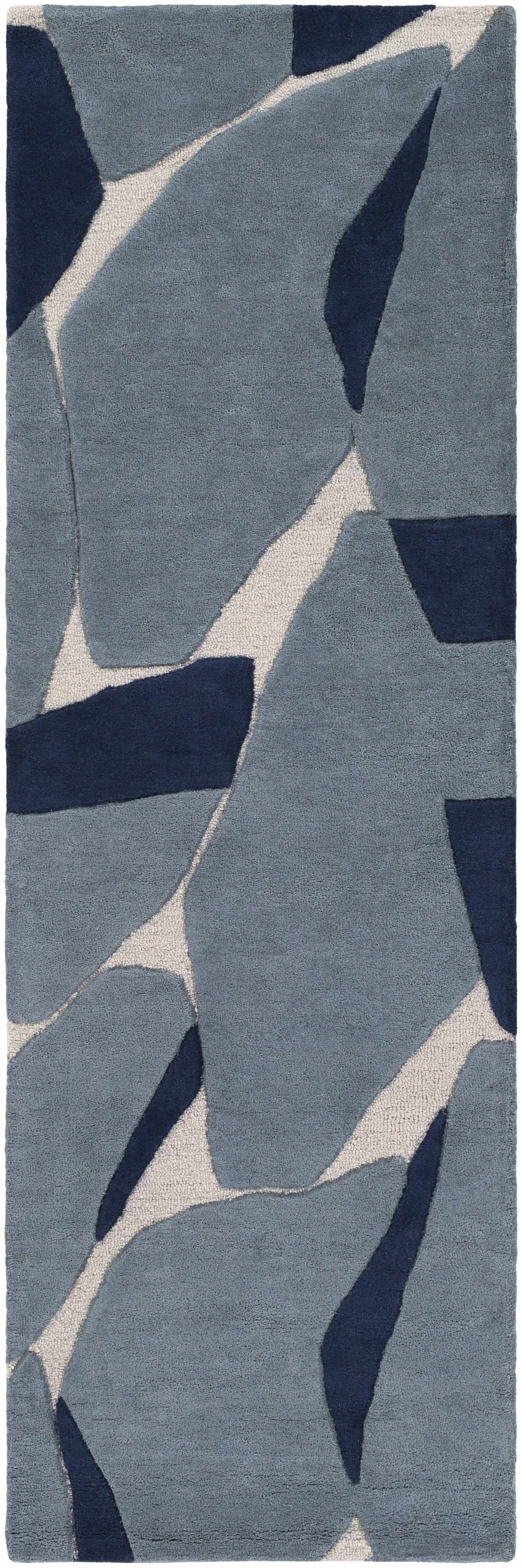 Robbins Modern Blue Wool Rug - Image 7