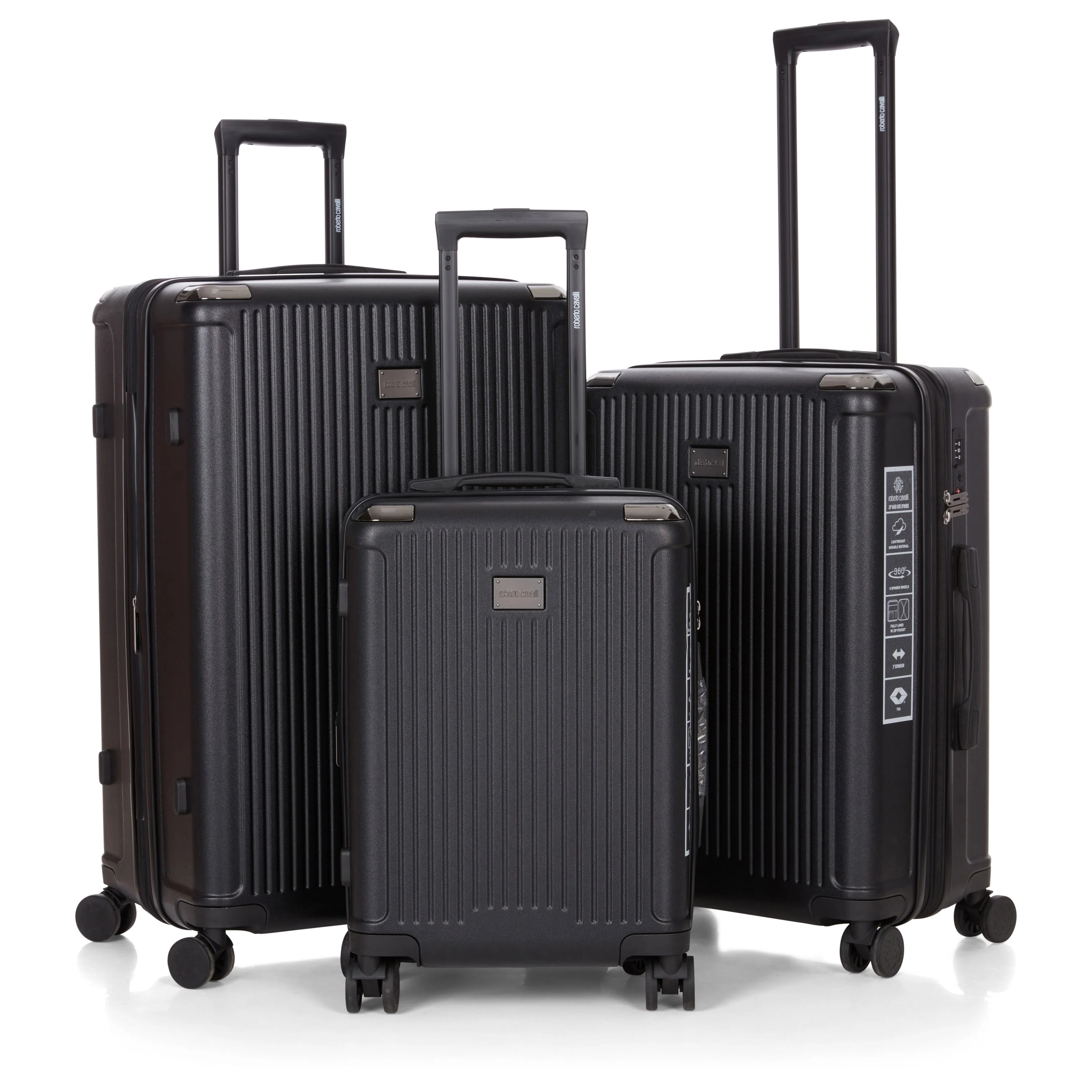 Roberto Cavalli 3 Piece Luggage Set with Expandable Hard Shell & 8 Spinner Wheels - Image 6
