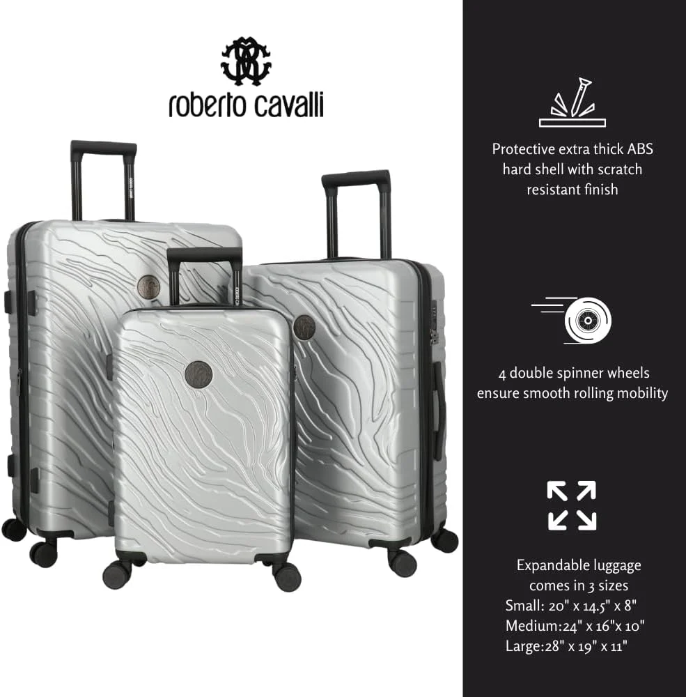 Roberto Cavalli Luxury 3-Piece Luggage Set - Image 11