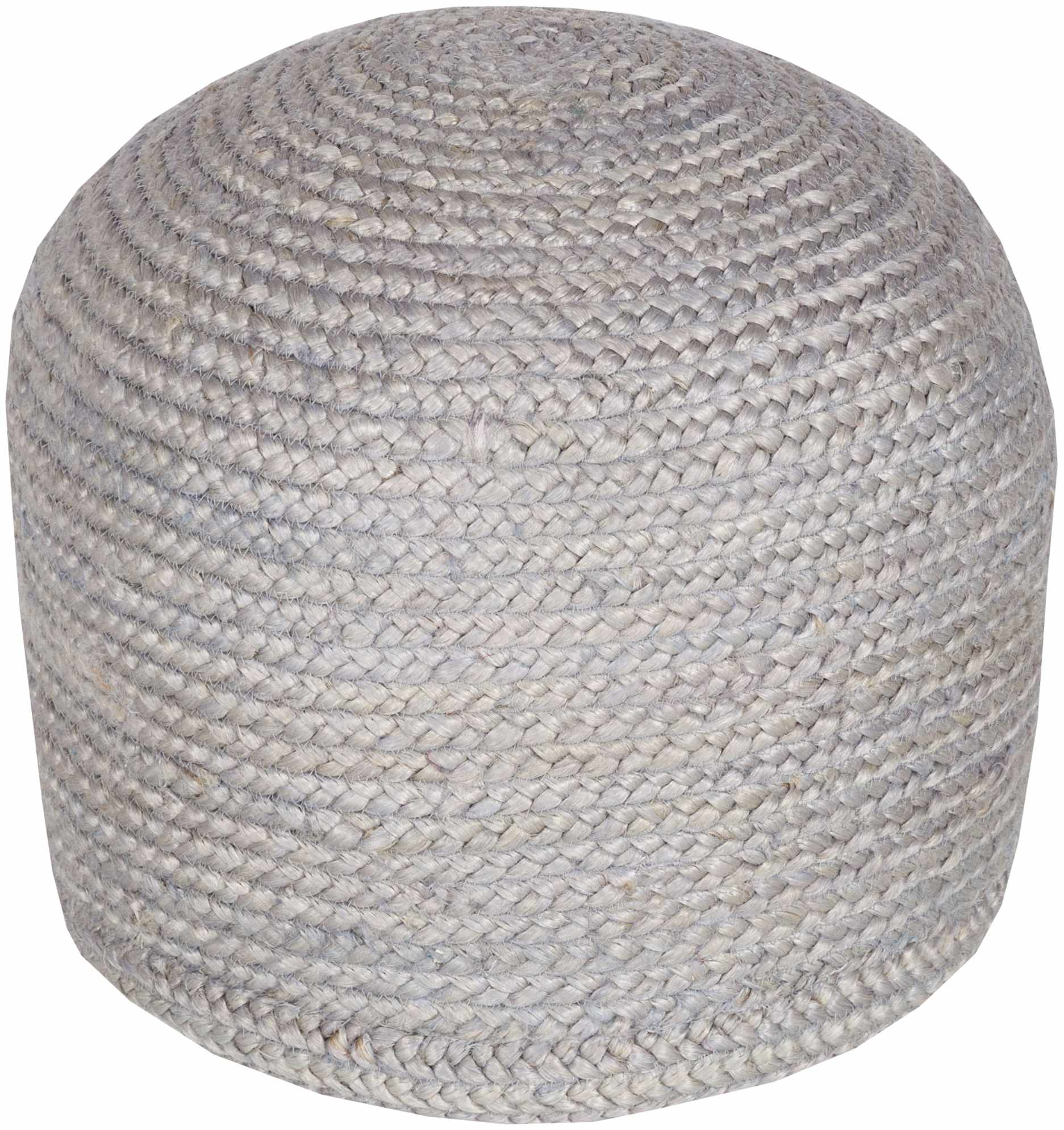 Rockaway Gray Knitted Jute Pouf - Image 2