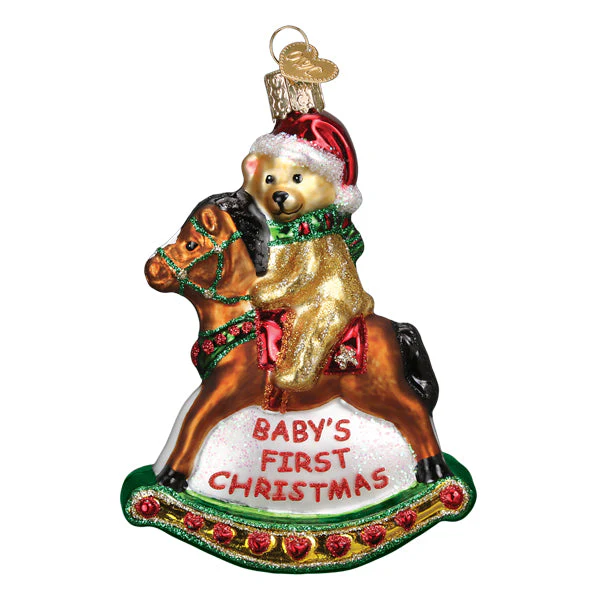 Rocking Horse Teddy Ornament by Old World Christmas - Image 3