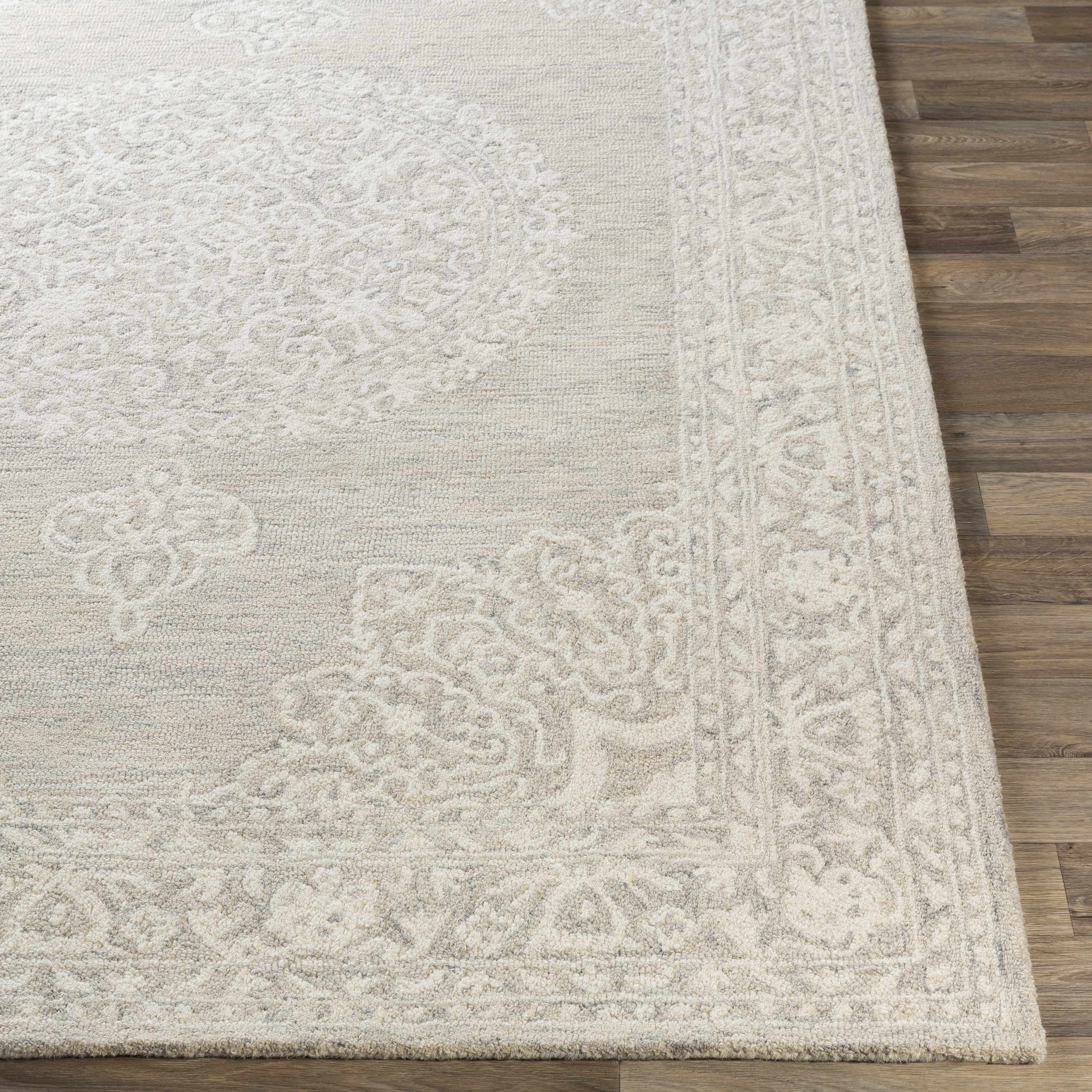Roessleville Cream Wool Area Rug - Image 8