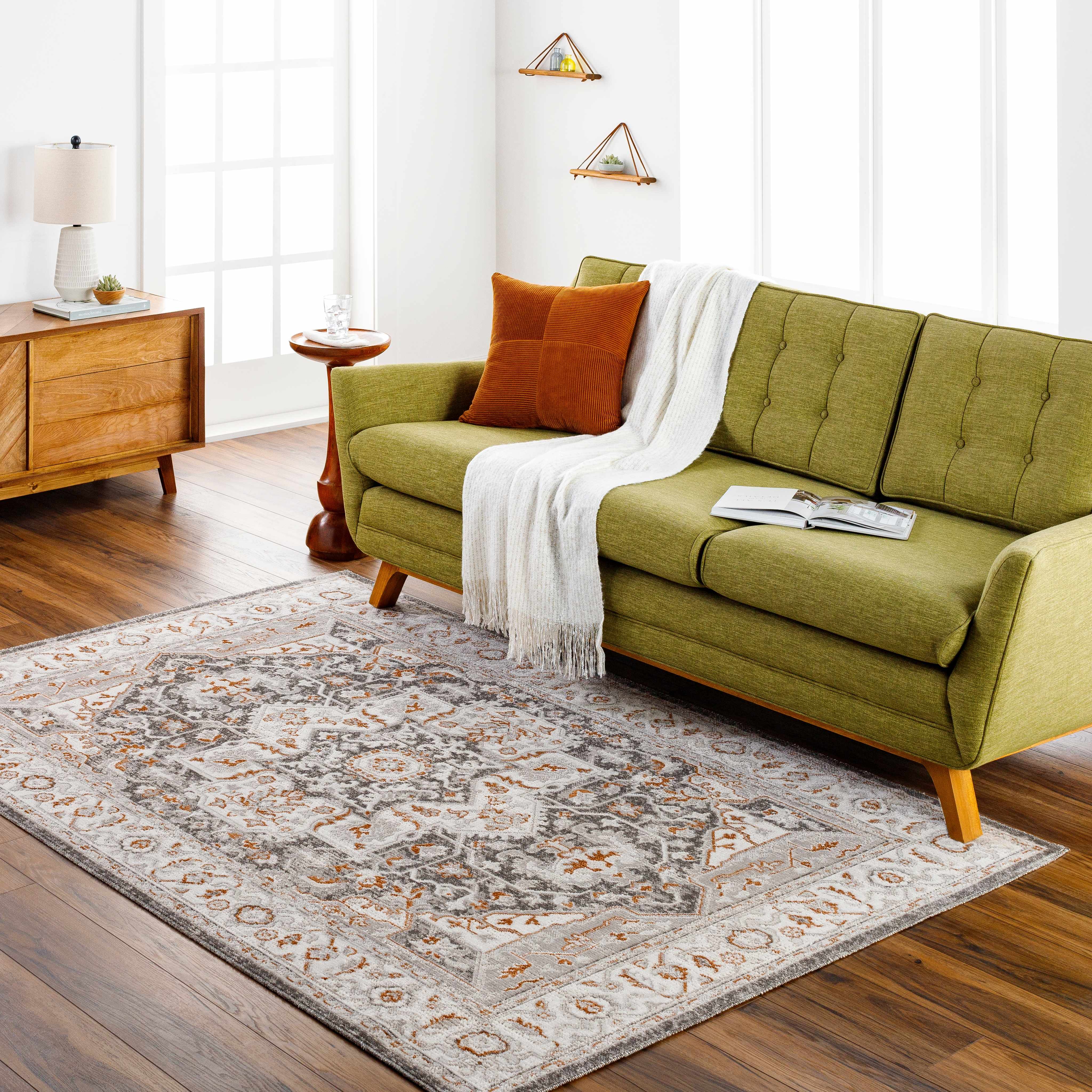 Roho Beige & Rust Washable Area Rug - Clearance - Image 2