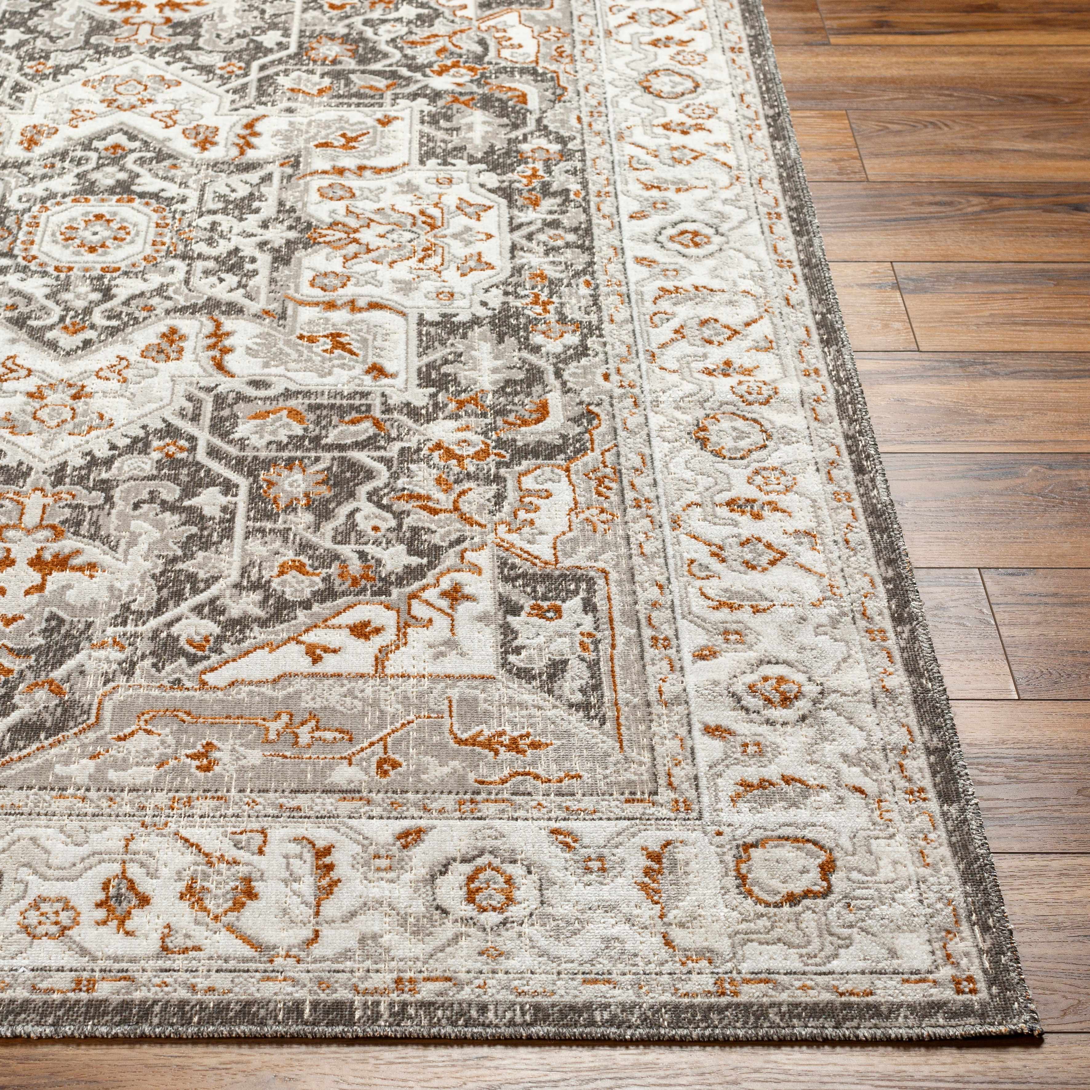 Roho Beige & Rust Washable Area Rug - Clearance - Image 3