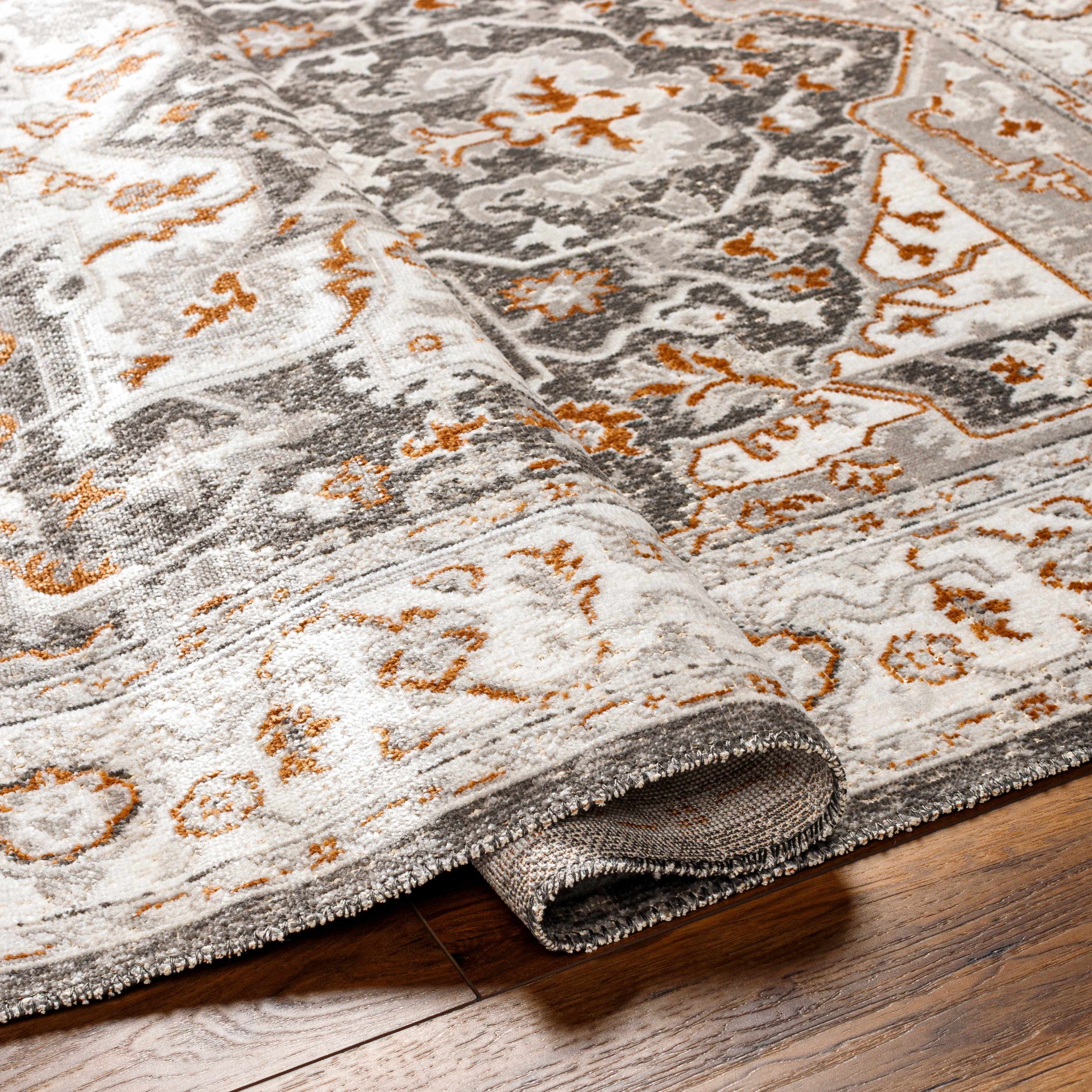 Roho Beige & Rust Washable Area Rug - Clearance - Image 5