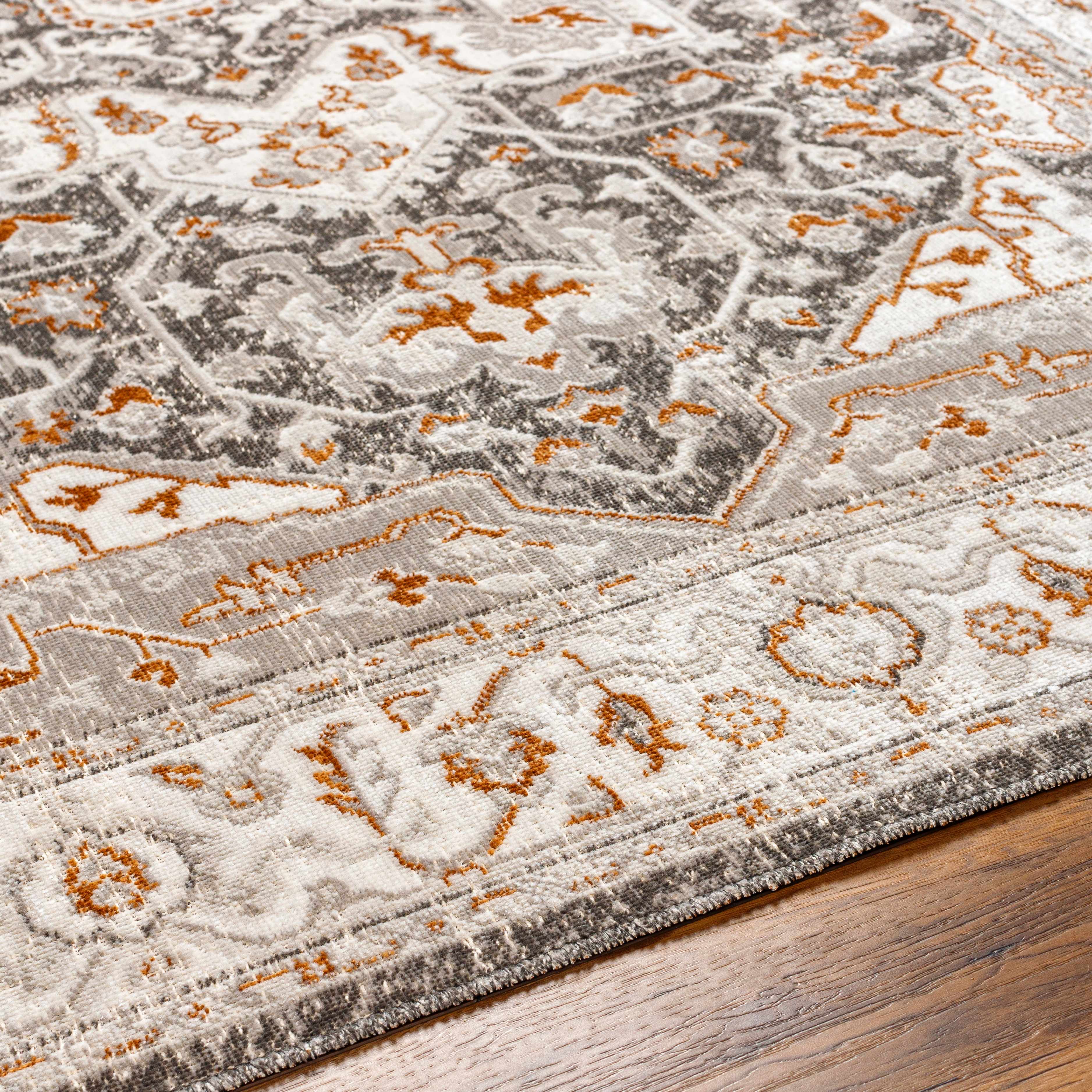Roho Beige & Rust Washable Area Rug - Clearance - Image 6