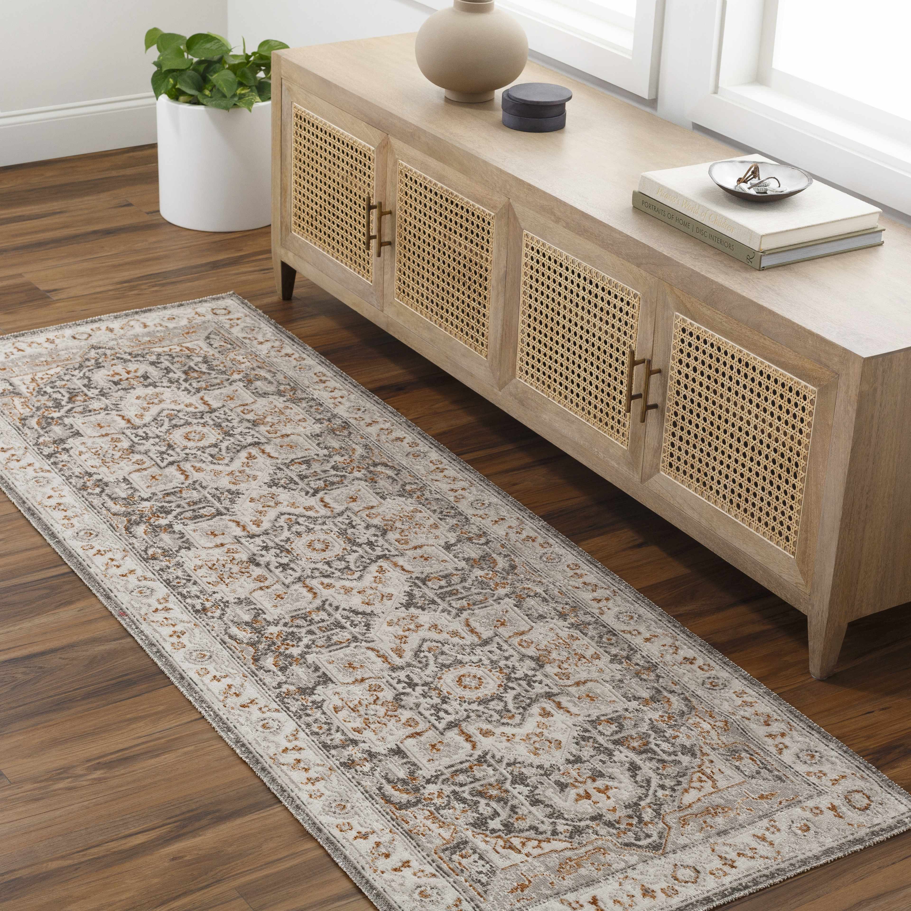 Roho Beige & Rust Washable Area Rug - Clearance - Image 8
