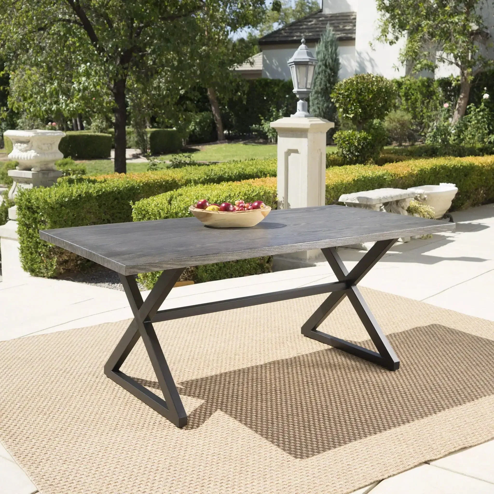 Rolando - Outdoor Aluminum Dining Table With Steel Frame - Image 3