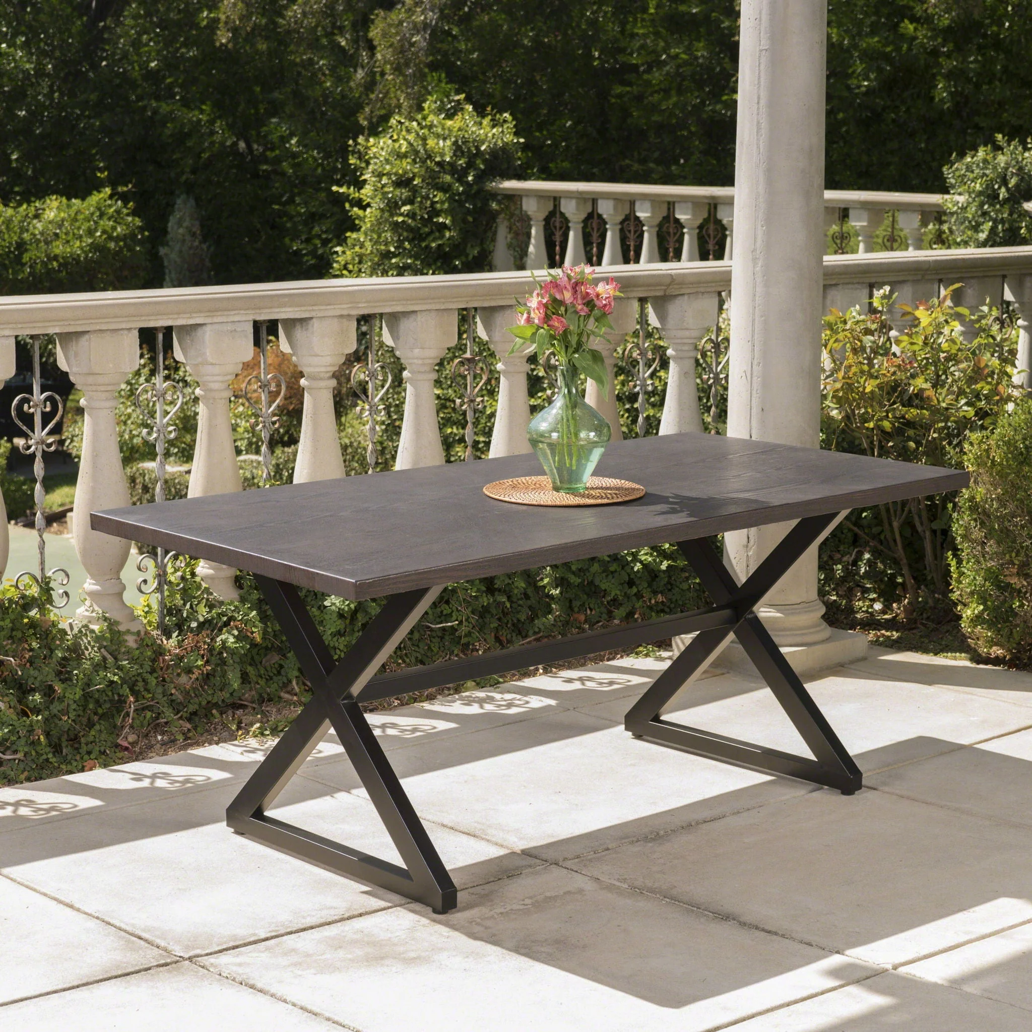 Rolando - Outdoor Aluminum Dining Table With Steel Frame - Image 5