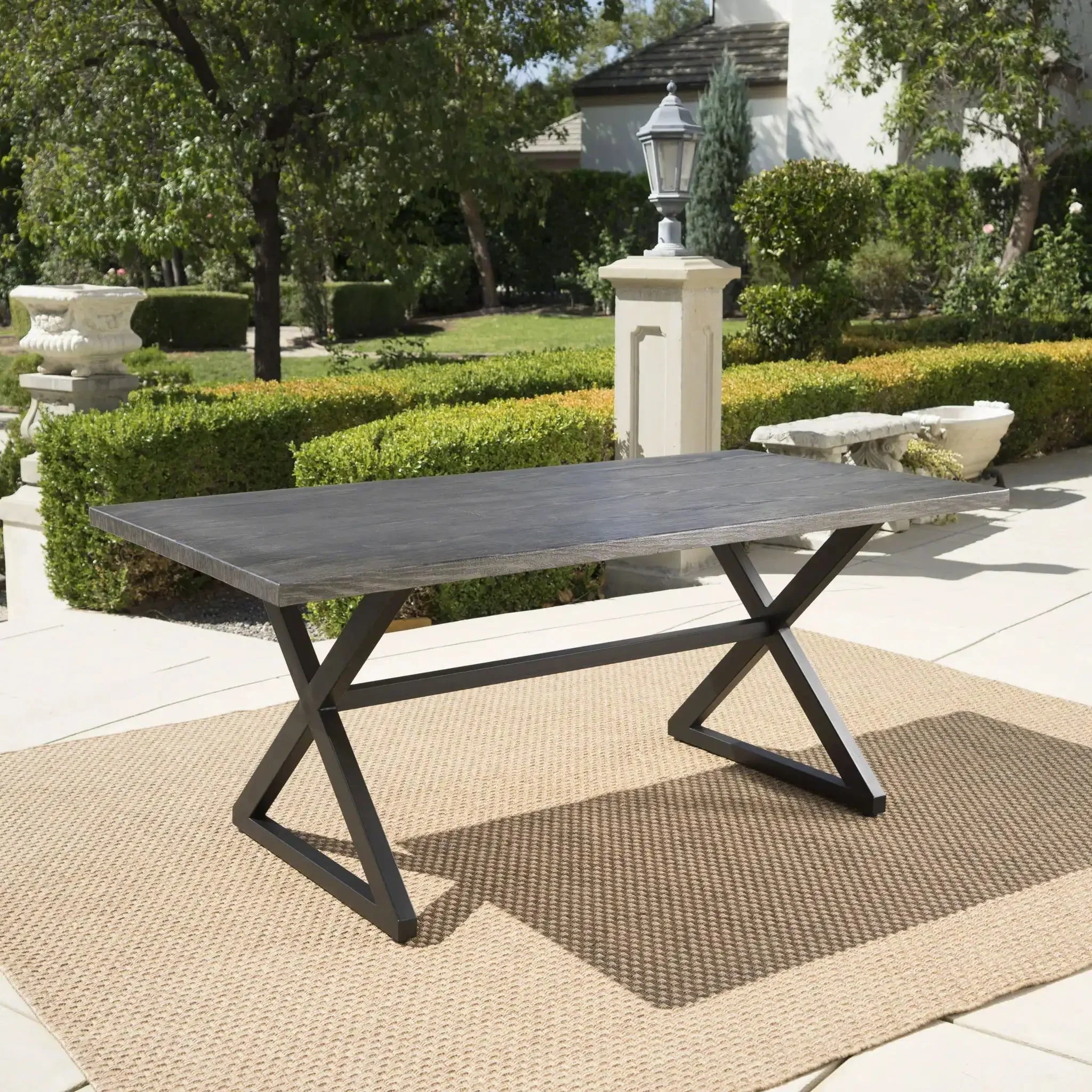 Rolando - Outdoor Aluminum Dining Table With Steel Frame - Image 7