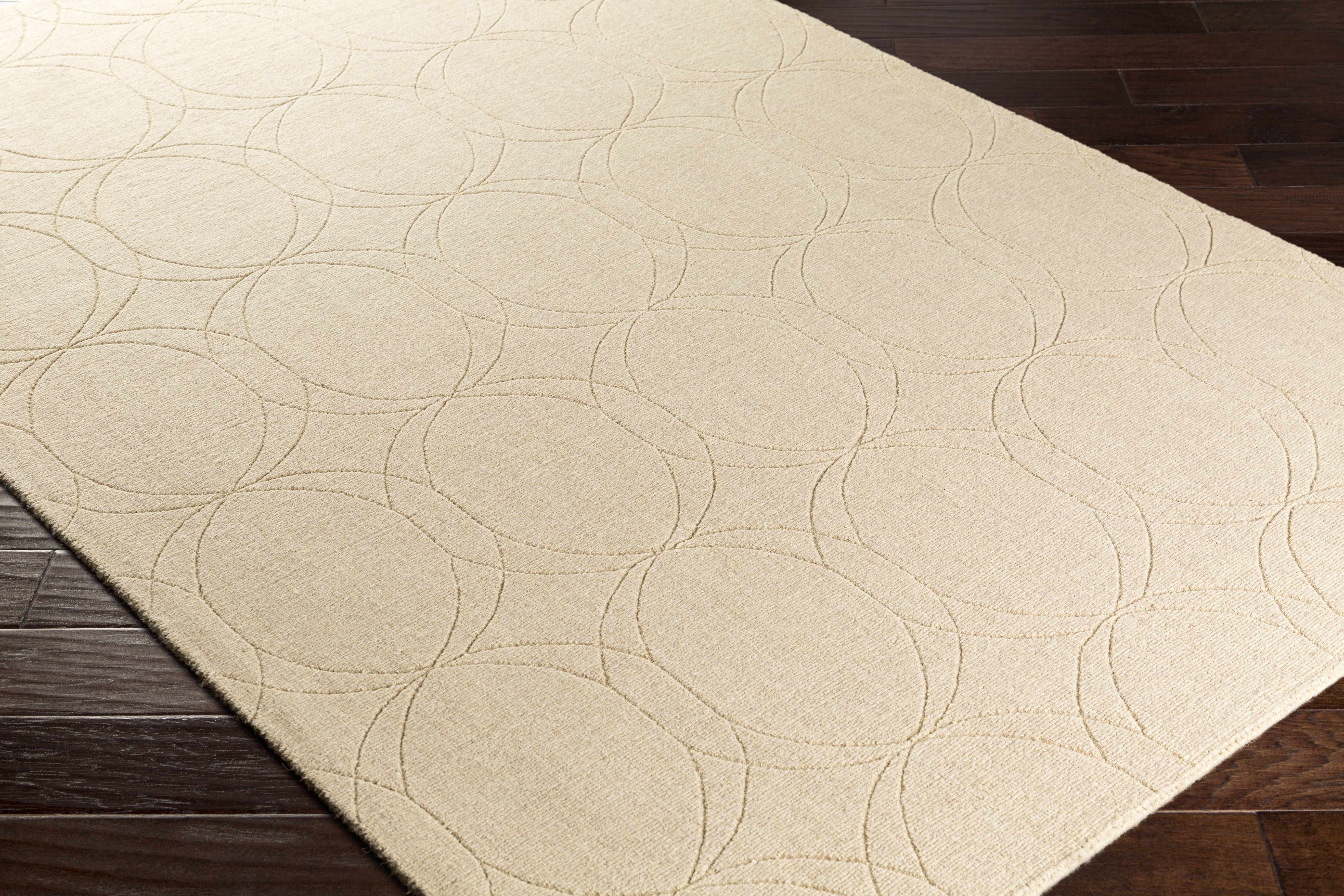 Rolfe Tan Circles Wool Rug - Clearance - Image 2