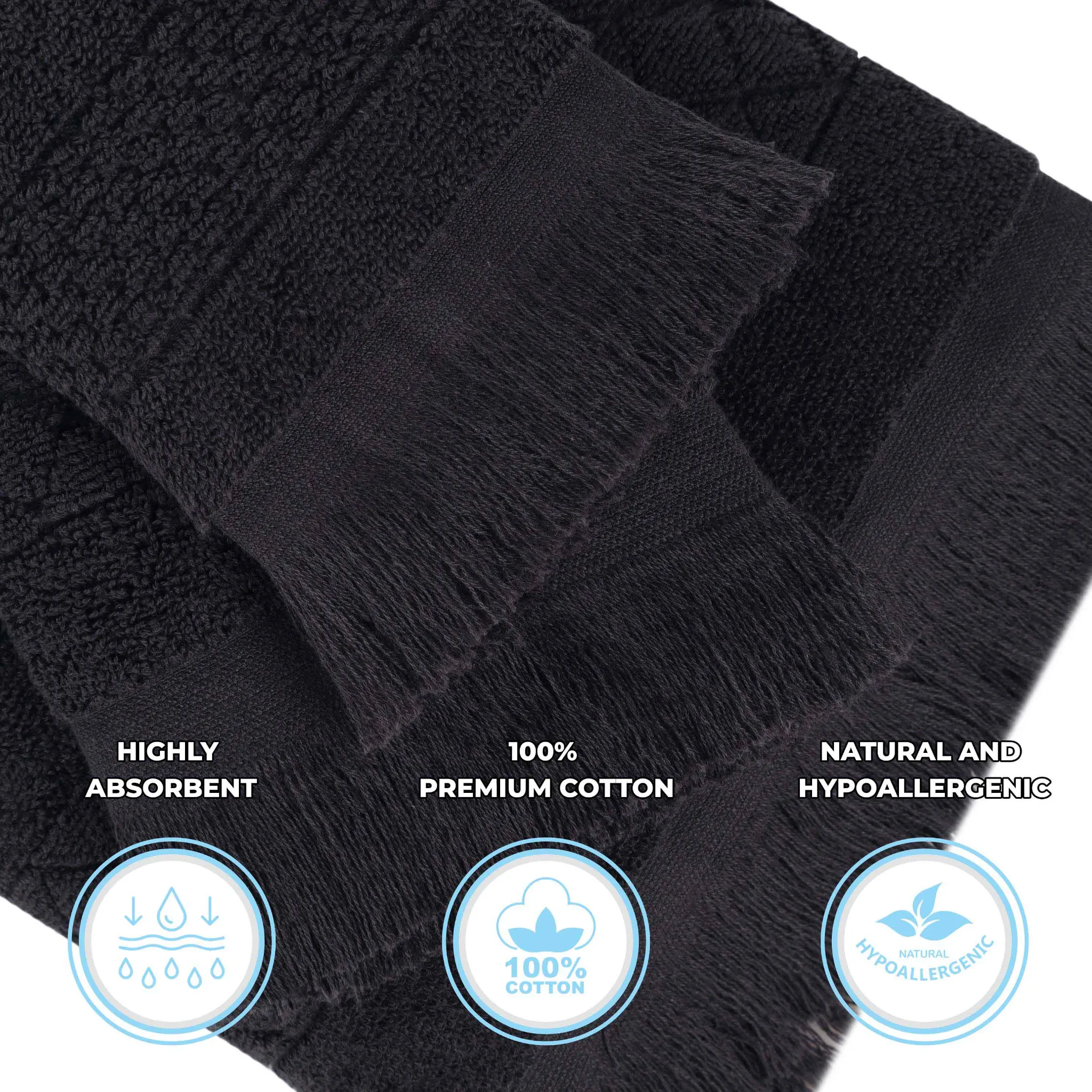 Cotton Geometric Jacquard Absorbent Bath Towel Set of 3 - Image 9