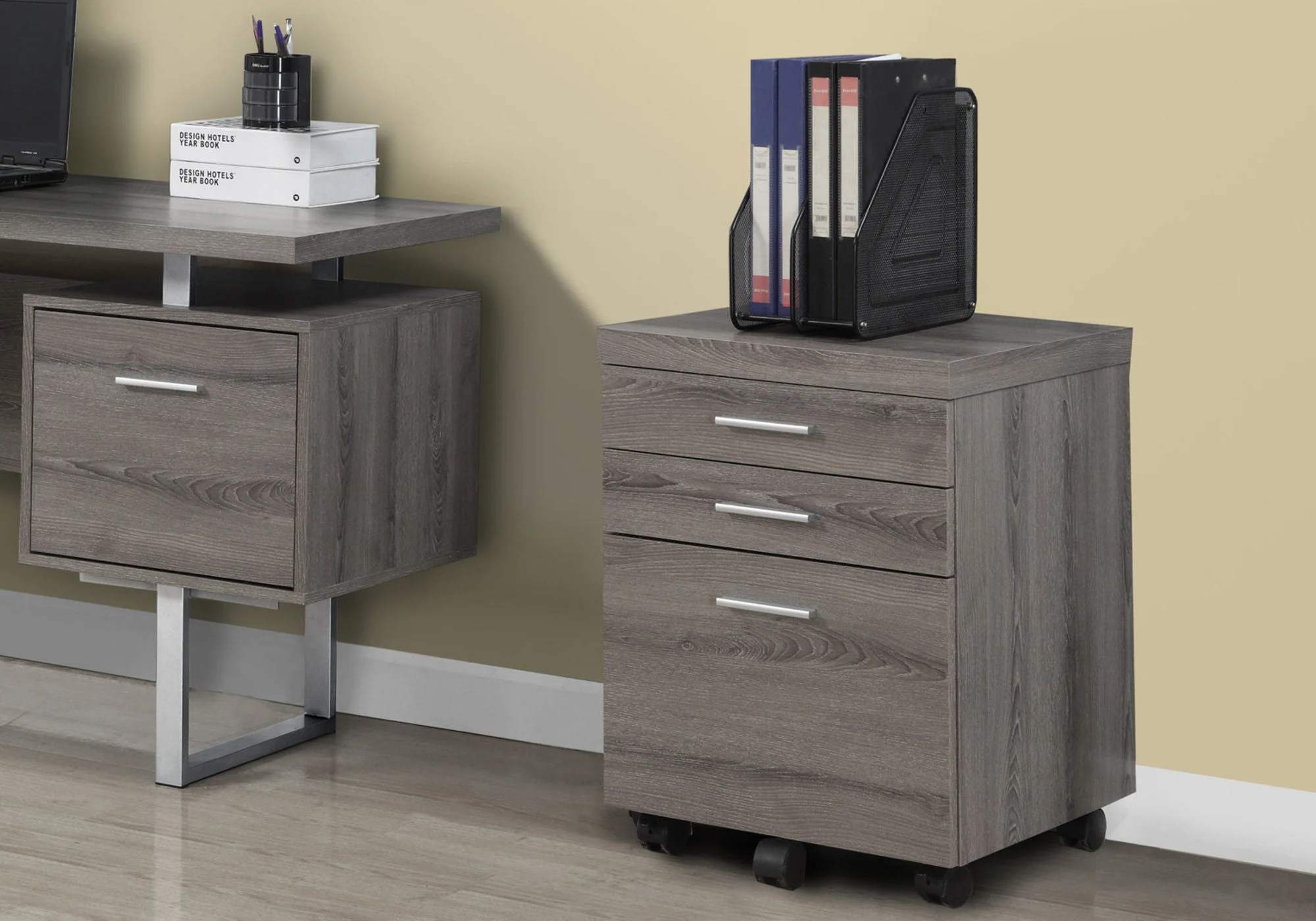 Rolling Mobile File Cabinet with Storage Drawers & Printer Stand - Image 3