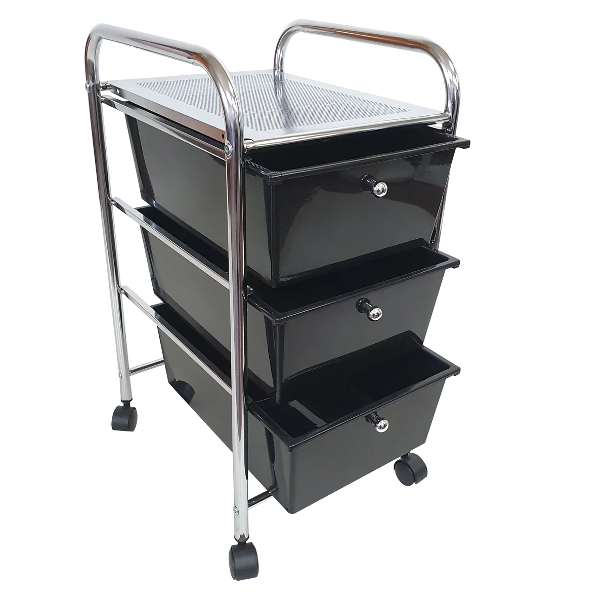 Rolling Storage Cart and Organizer with Plastic Drawers - Image 2